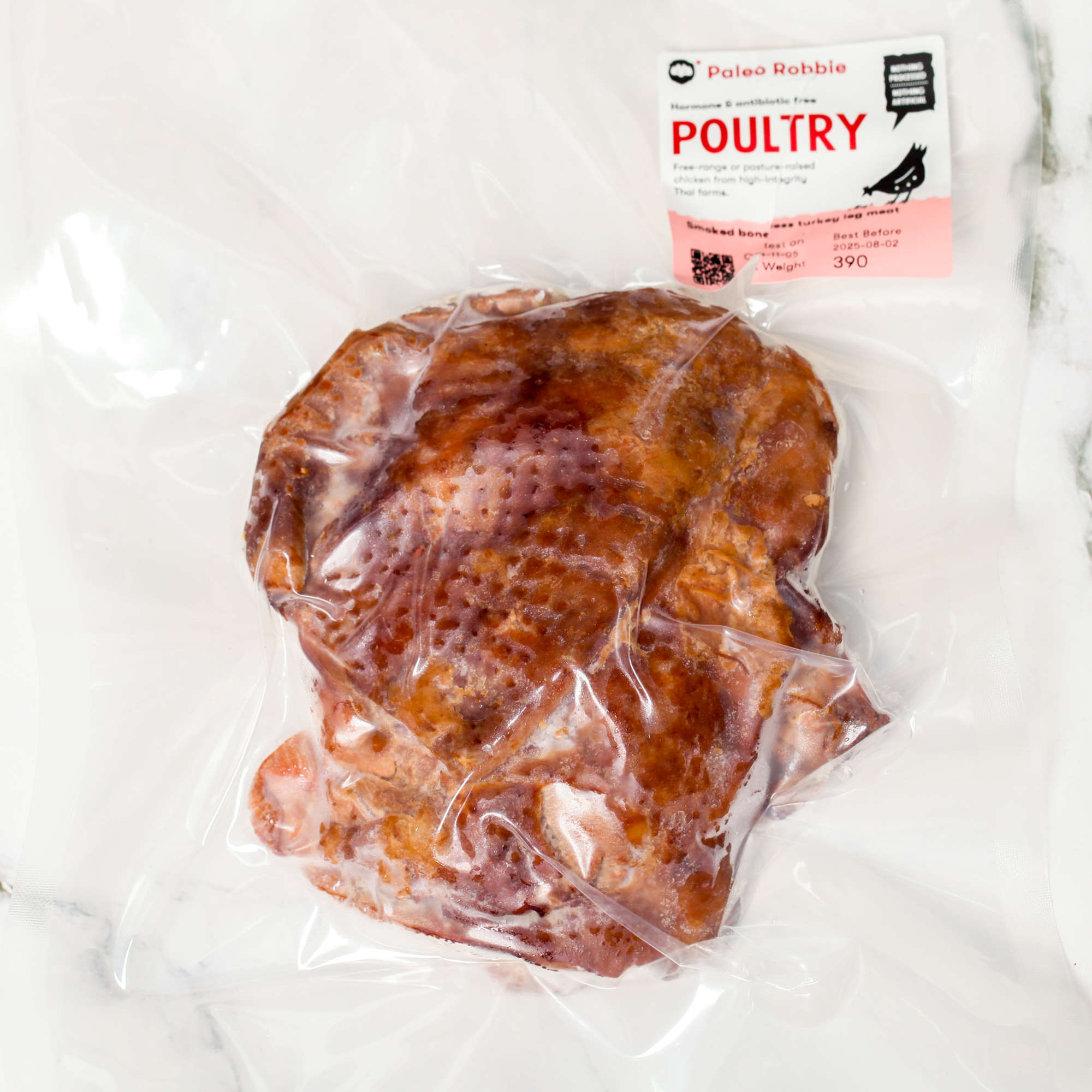 Smoked boneless turkey leg quarter