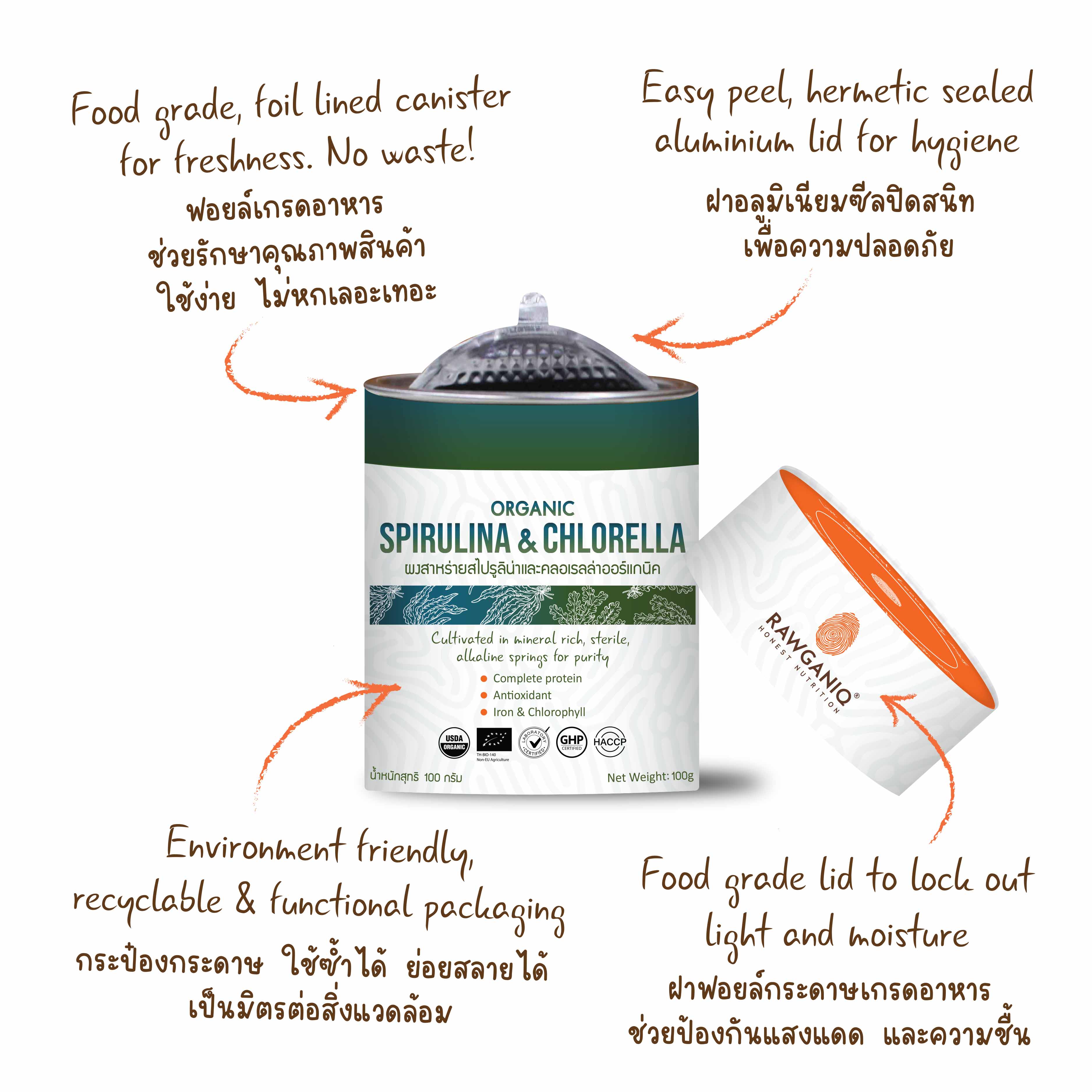 Organic Spirulina & Chlorella Powder