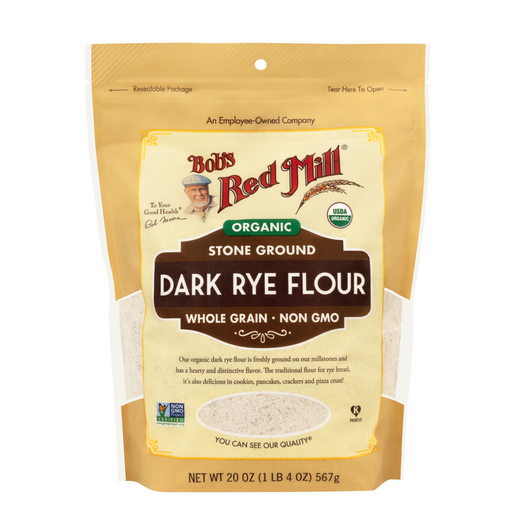 Organic Whole Grain Dark Rye Flour by Bob's Red Mill