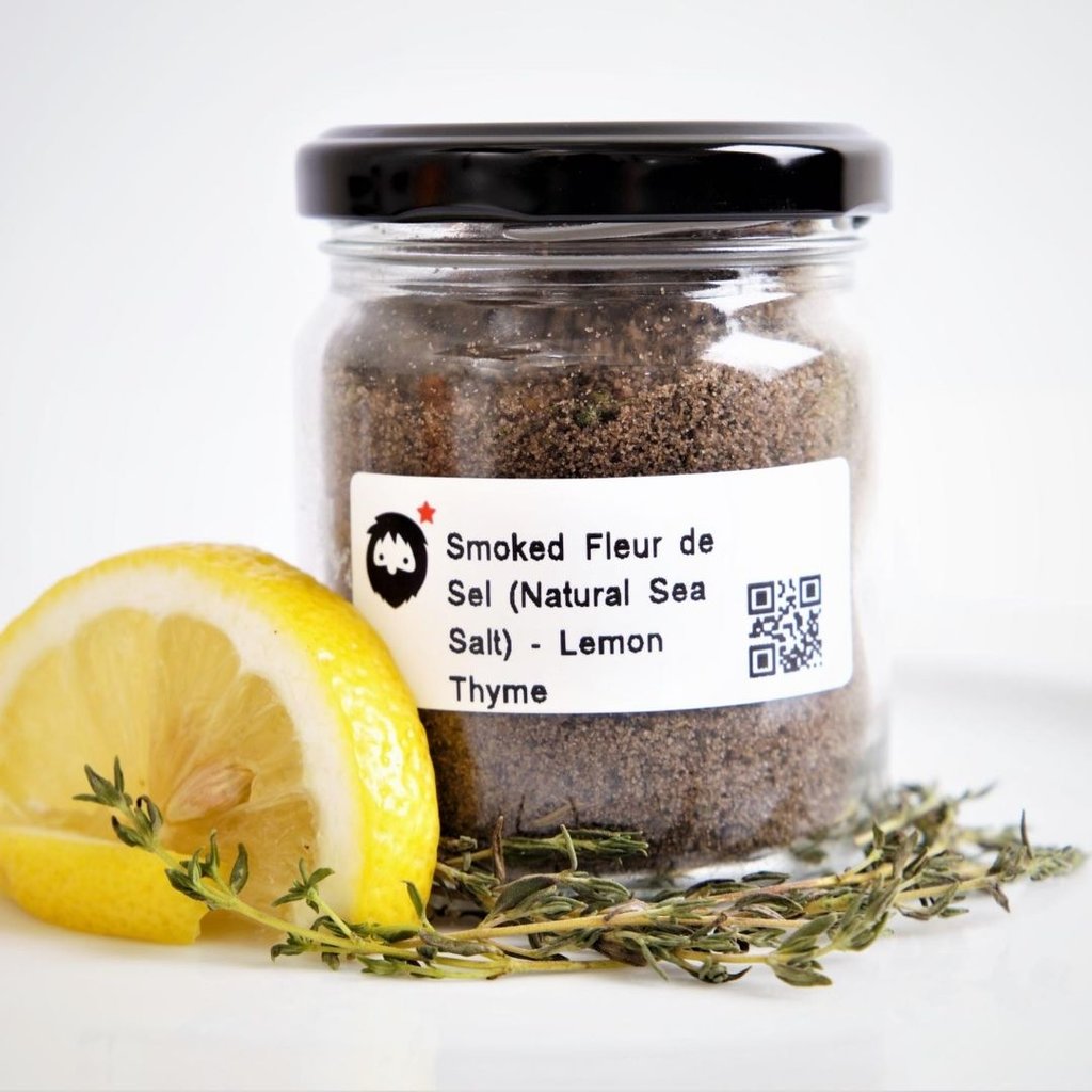 Smoked Fleur de Sel (Natural Sea Salt) - Lemon Thyme