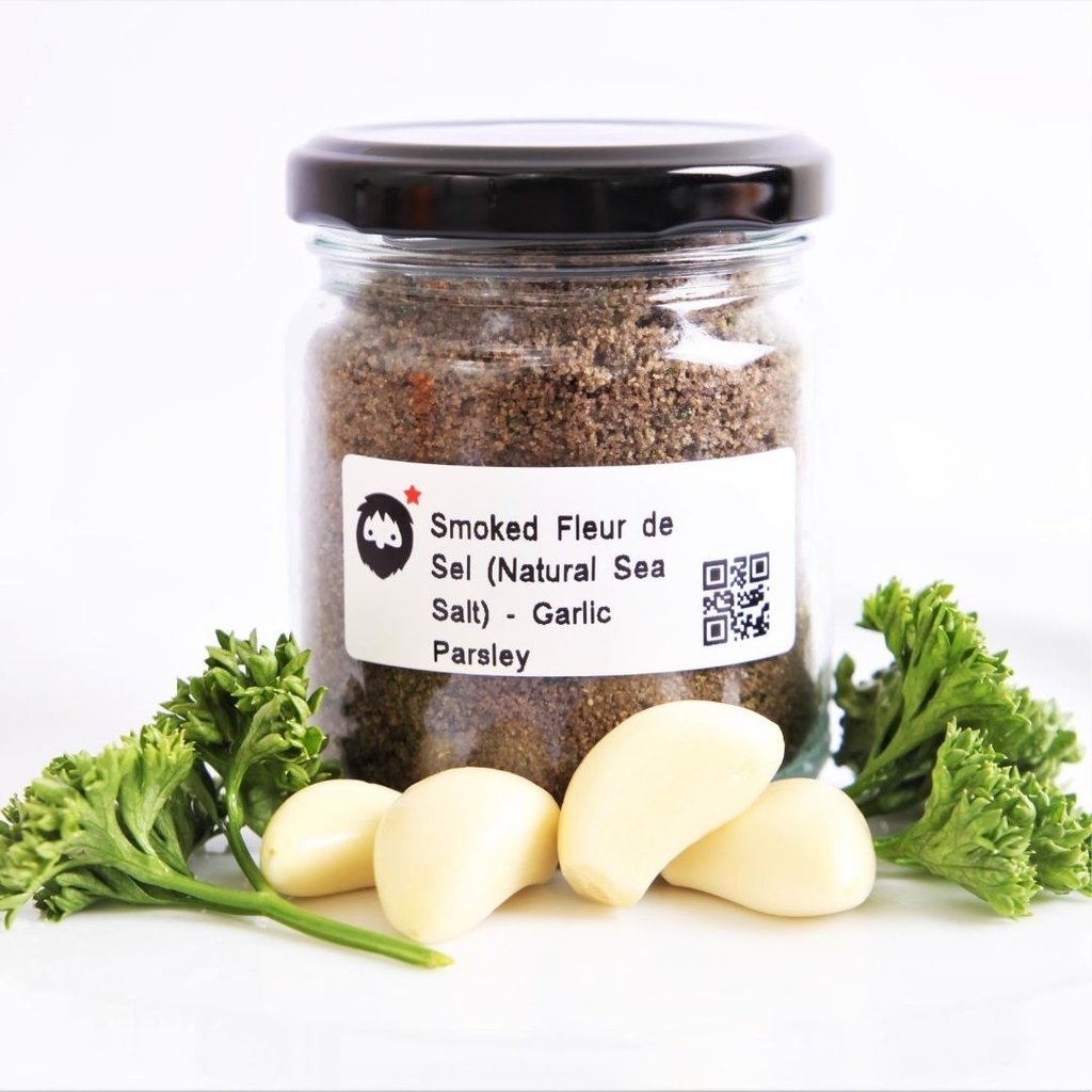 Smoked Fleur de Sel (Natural Sea Salt) - Garlic Parsley