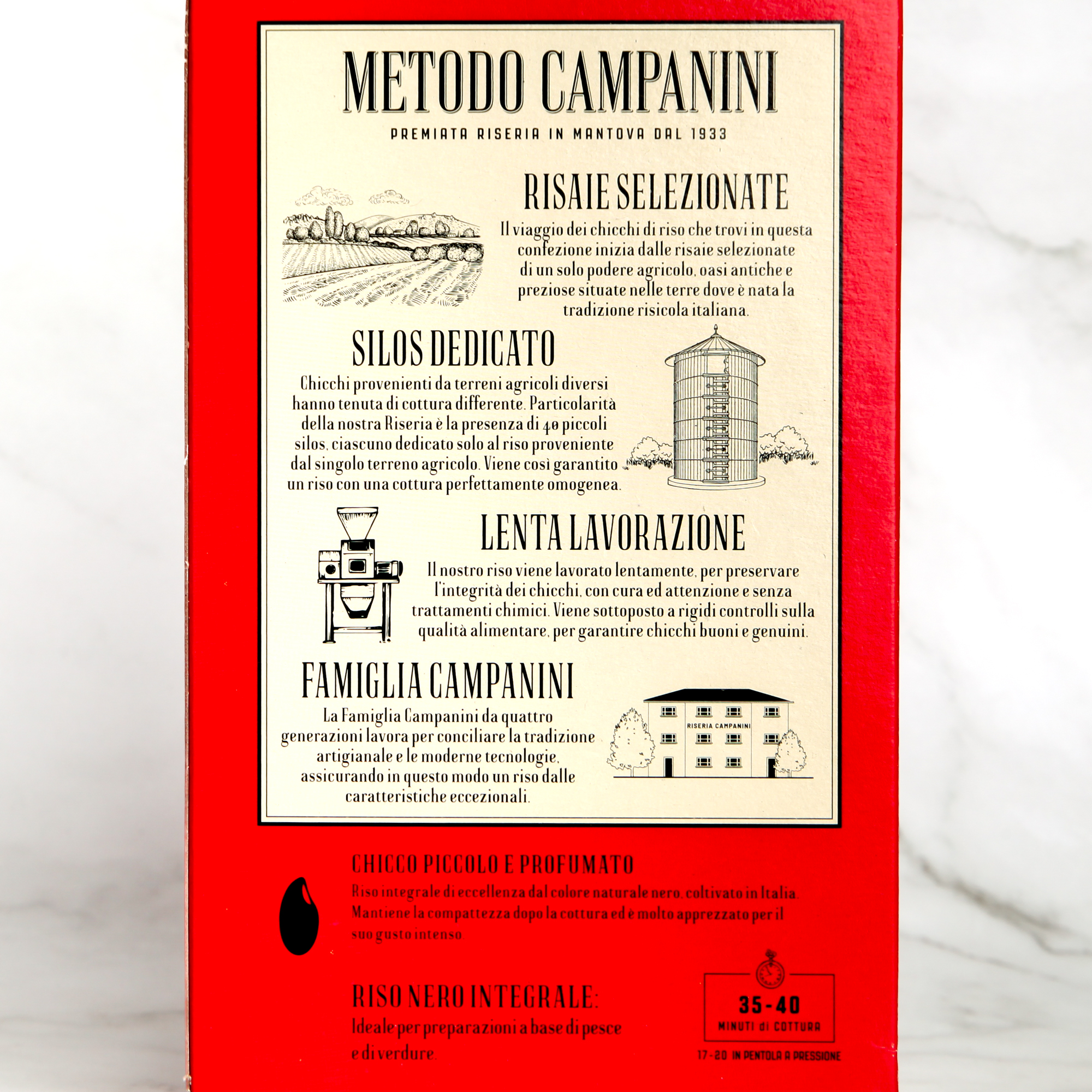 Organic Nero Italiano (black) rice - Campanini