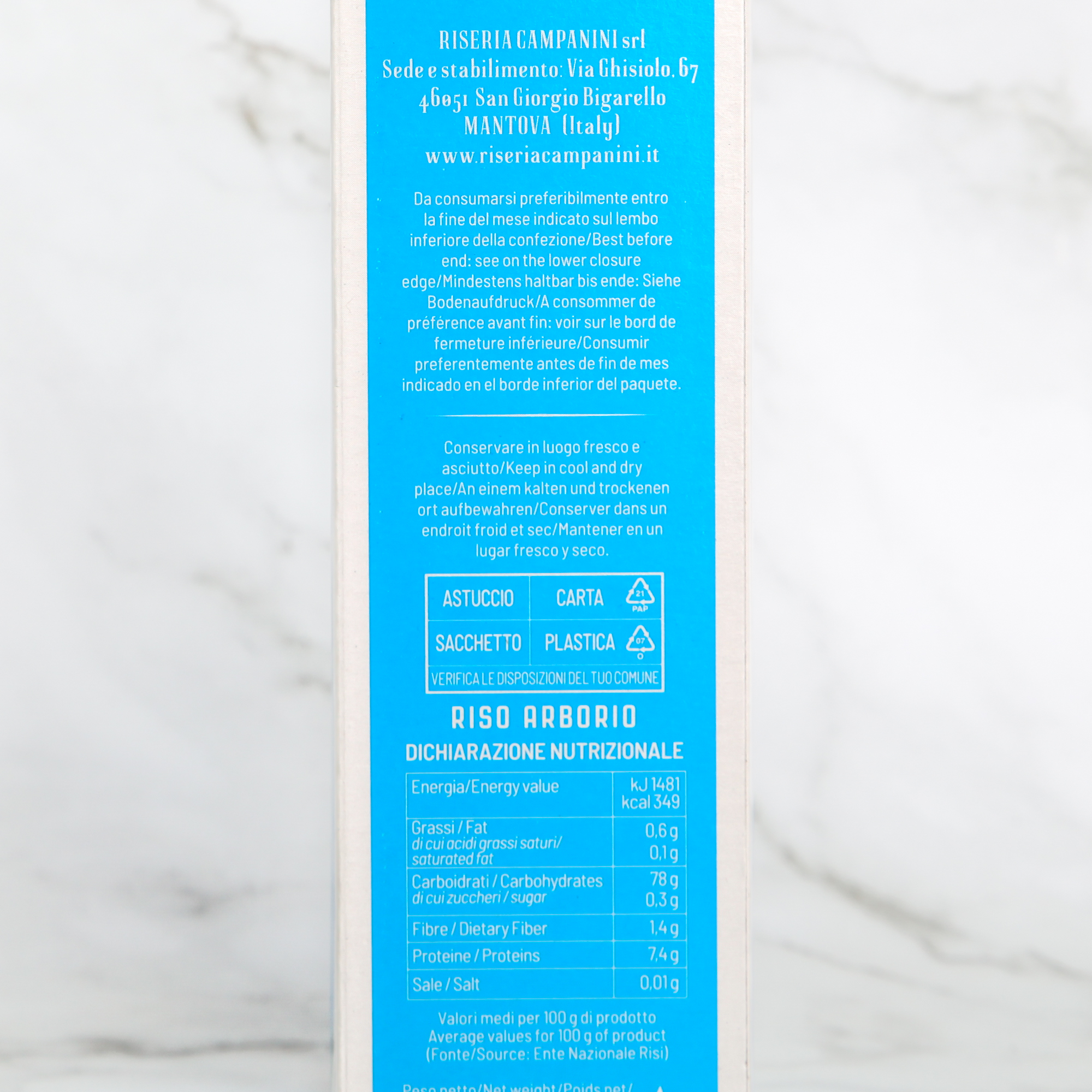 Organic Arborio rice - Campanini