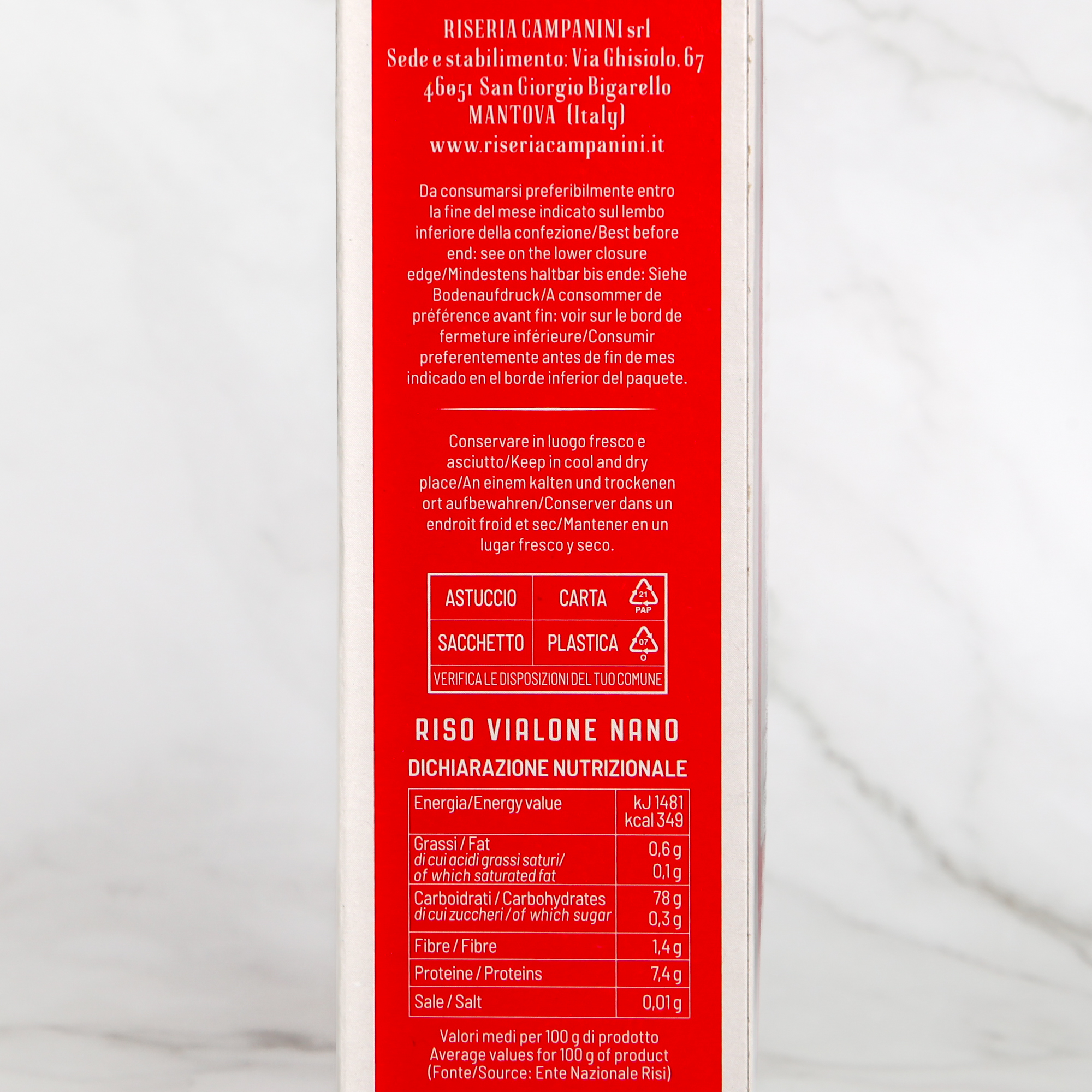 Organic Vialone Nano rice - Campanini