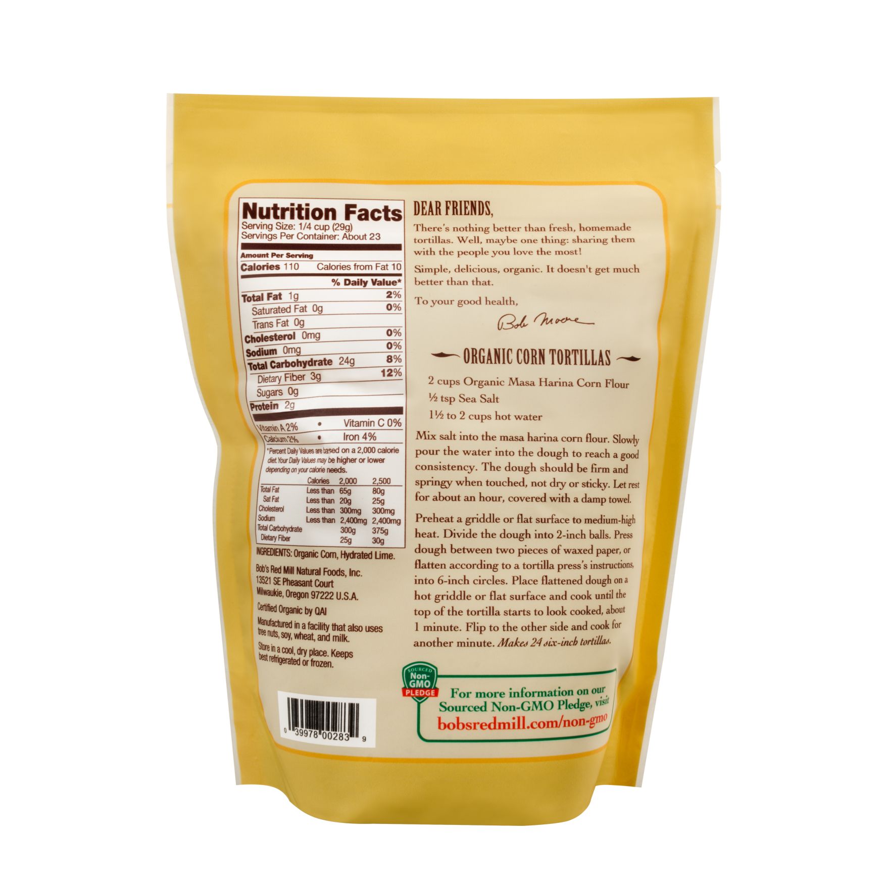 Organic Golden Masa Harina Flour by Bob's Red Mill