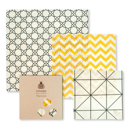 Classic Beeswax Wraps, Set of 3 - SuperBee