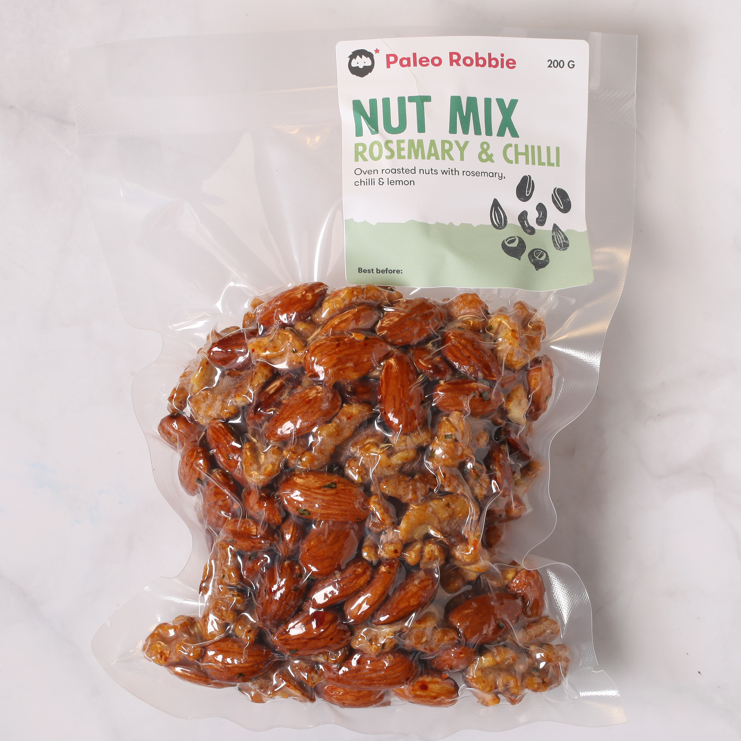 Nut Mix: Walnuts & Almonds, Rosemary, Chili & Lemon