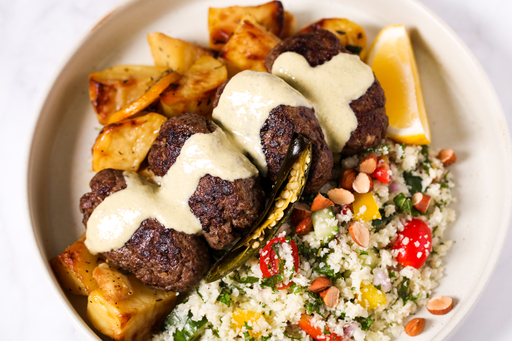 Za'atar Lamb with Cauliflower Tabbouleh & Lime Tahini