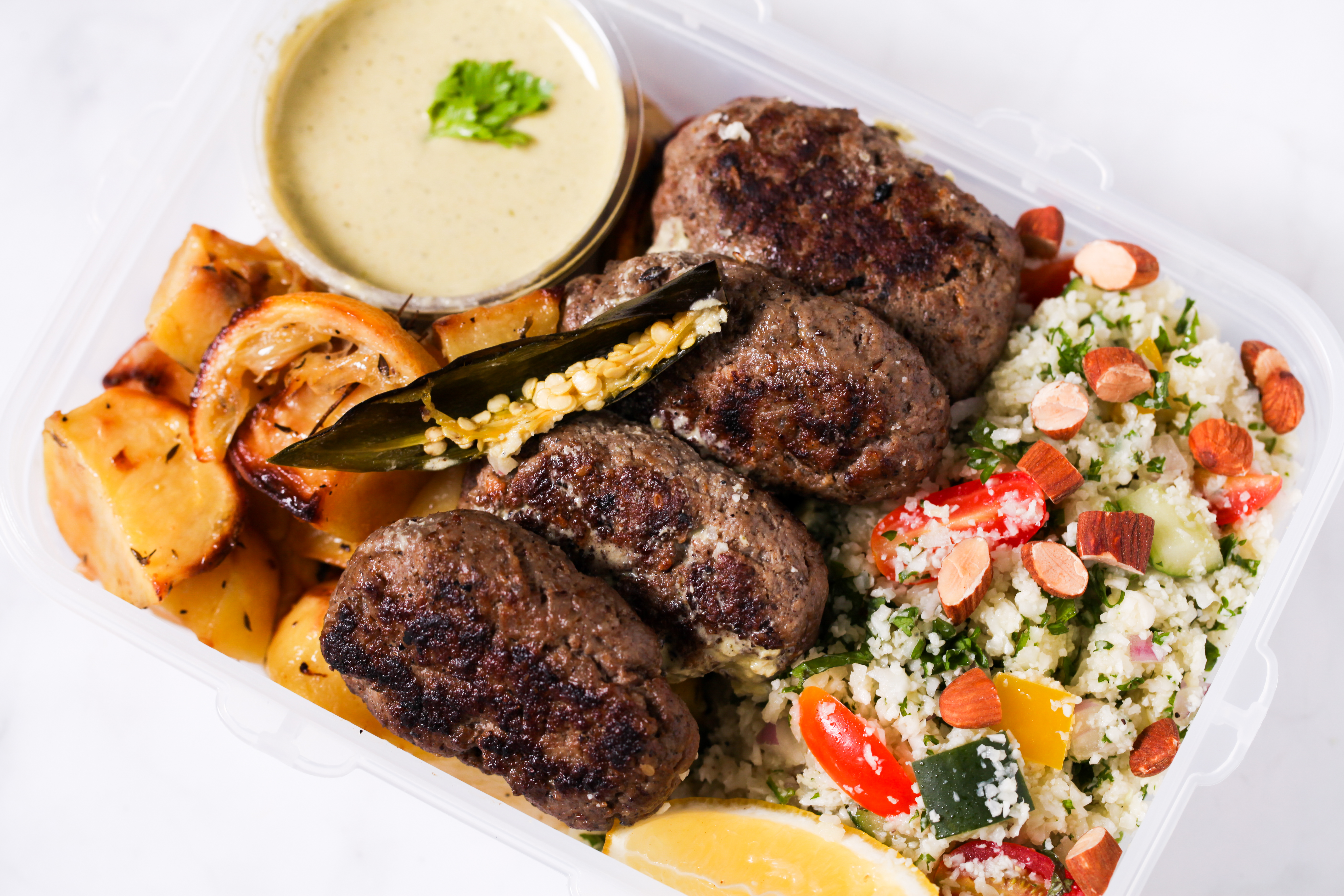 Za'atar Lamb with Cauliflower Tabbouleh & Lime Tahini