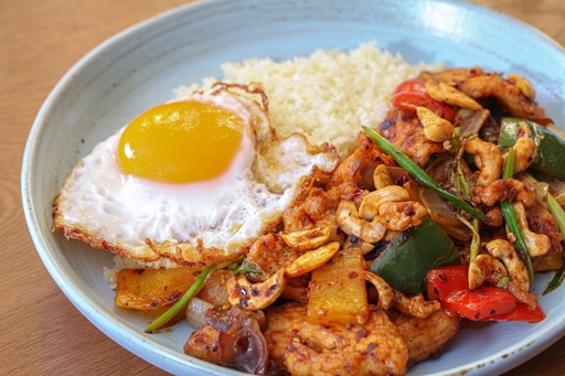 Pasture-raised chicken with cashew nuts