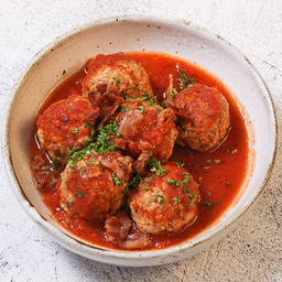 Classic Italian Meatballs in Amatriciana Sauce