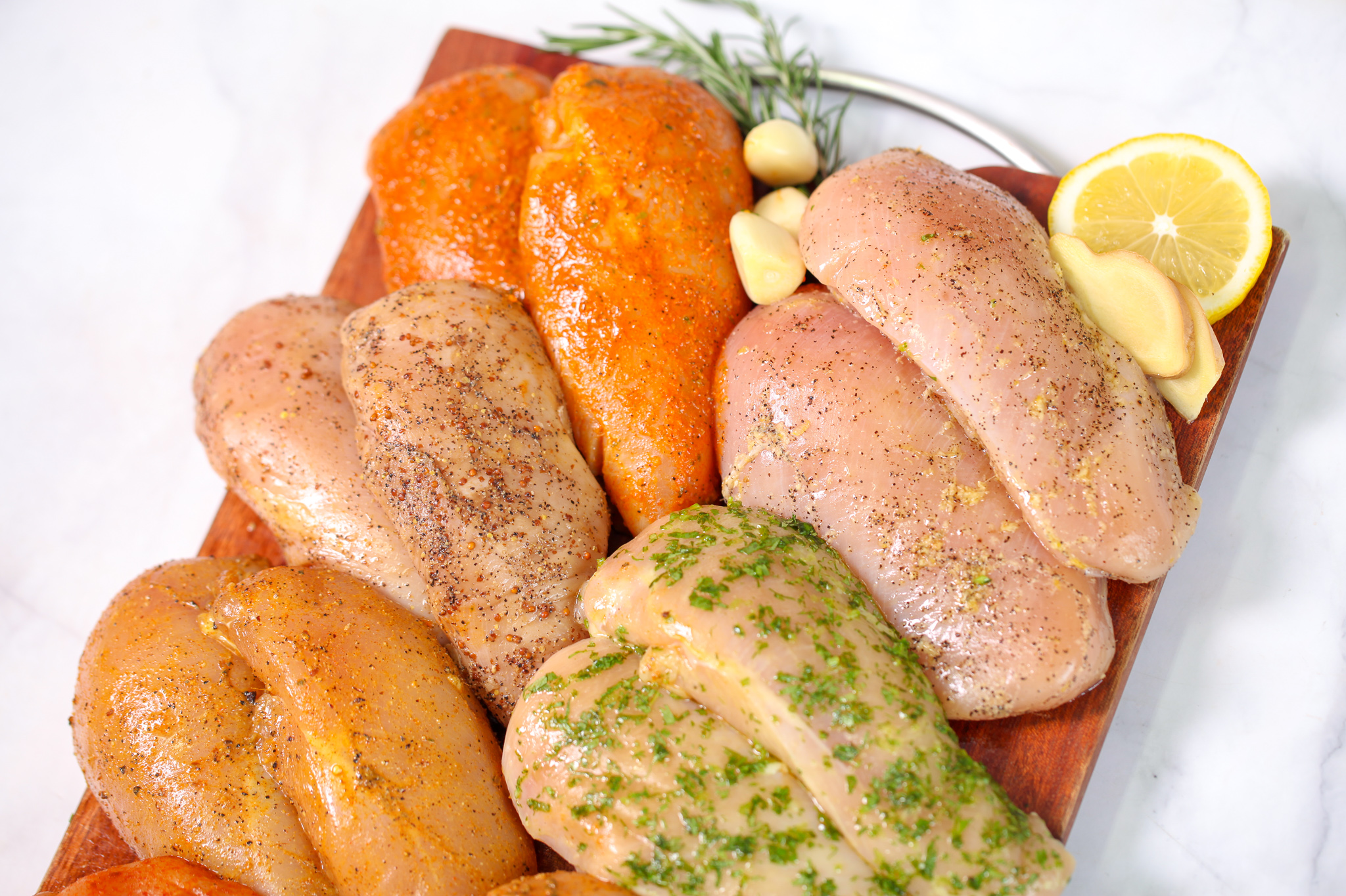 7 Flavors of Marinated Pasture-fed Chicken Breast