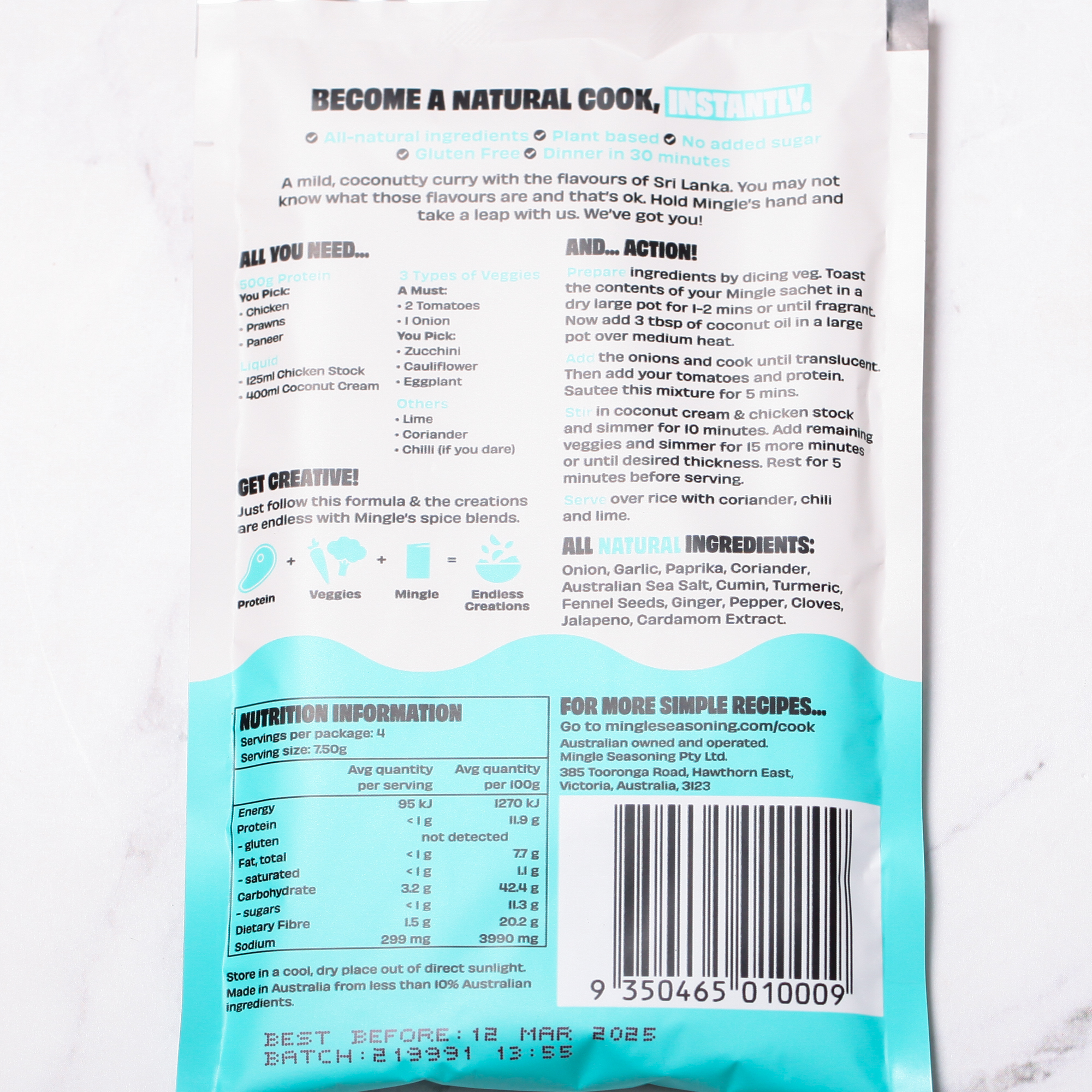 Sri Lankan Coconut Curry spice blend - Mingle