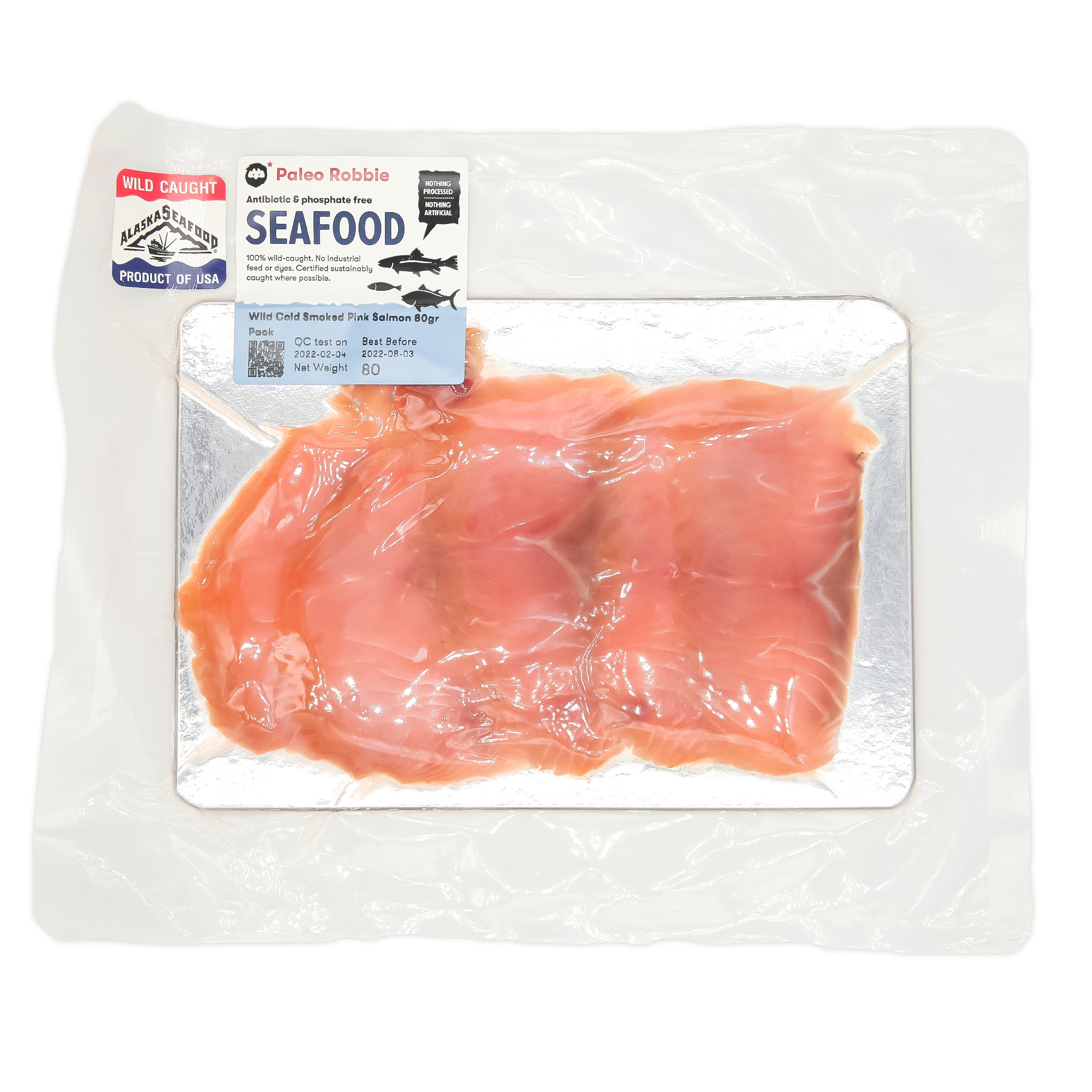 Wild Cold Smoked Pink Salmon 80gr Pack