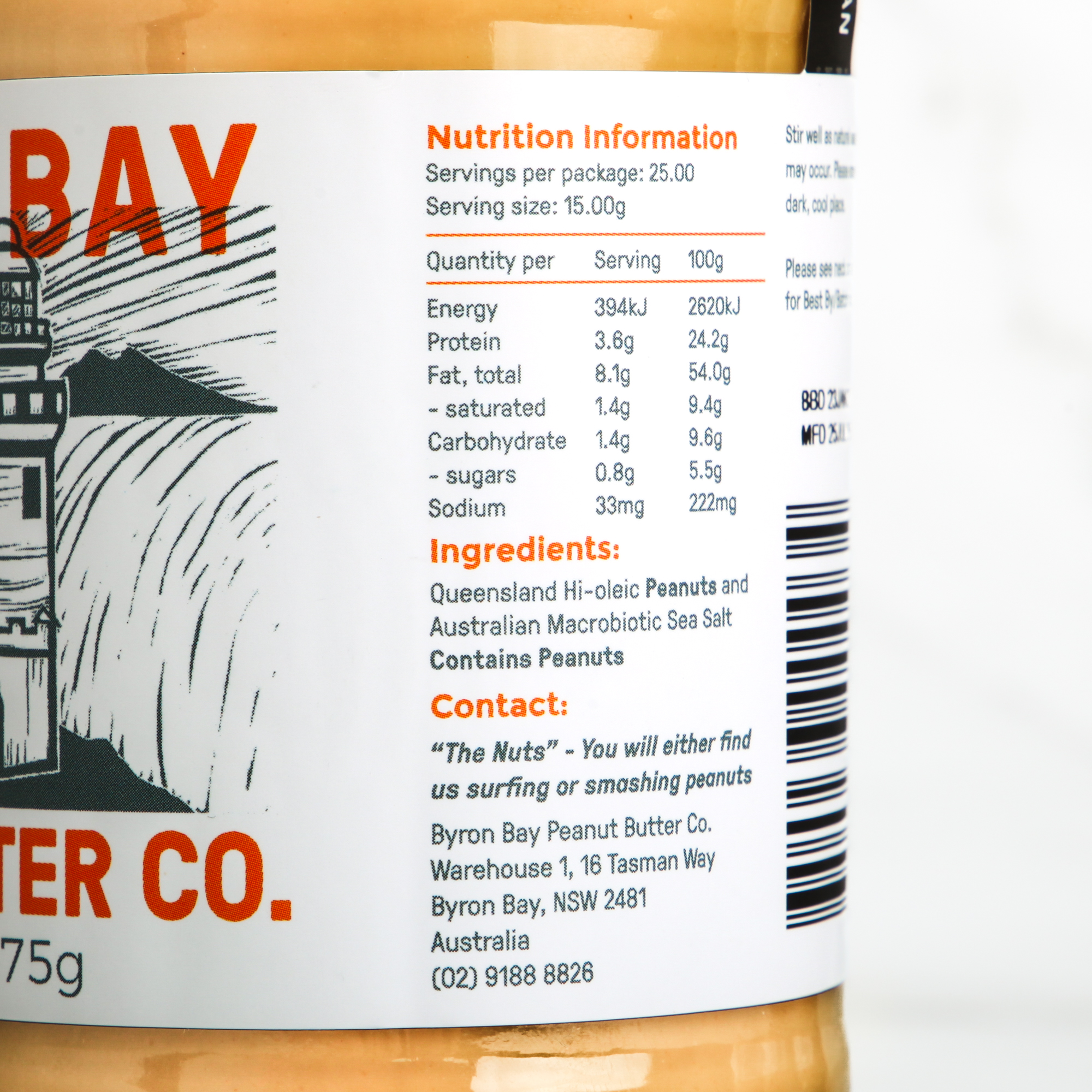 Smooth Salted Peanut Butter - Byron Bay Peanut Butter Co