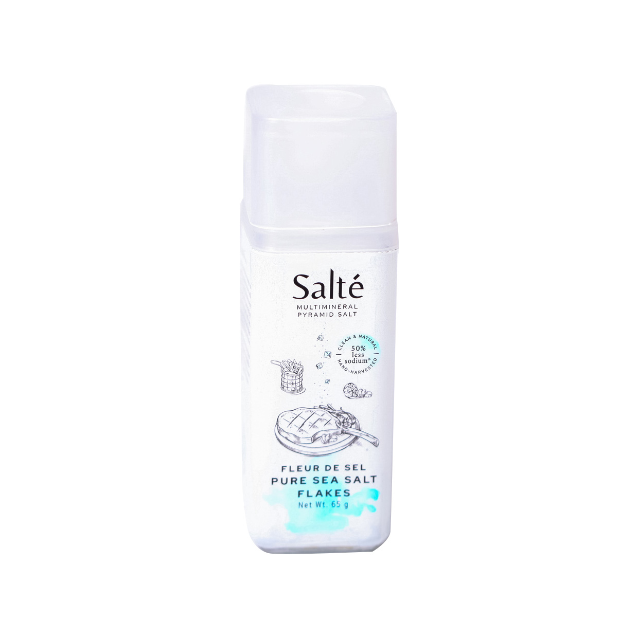 Salté Pure Sea Salt Flakes with Grinder