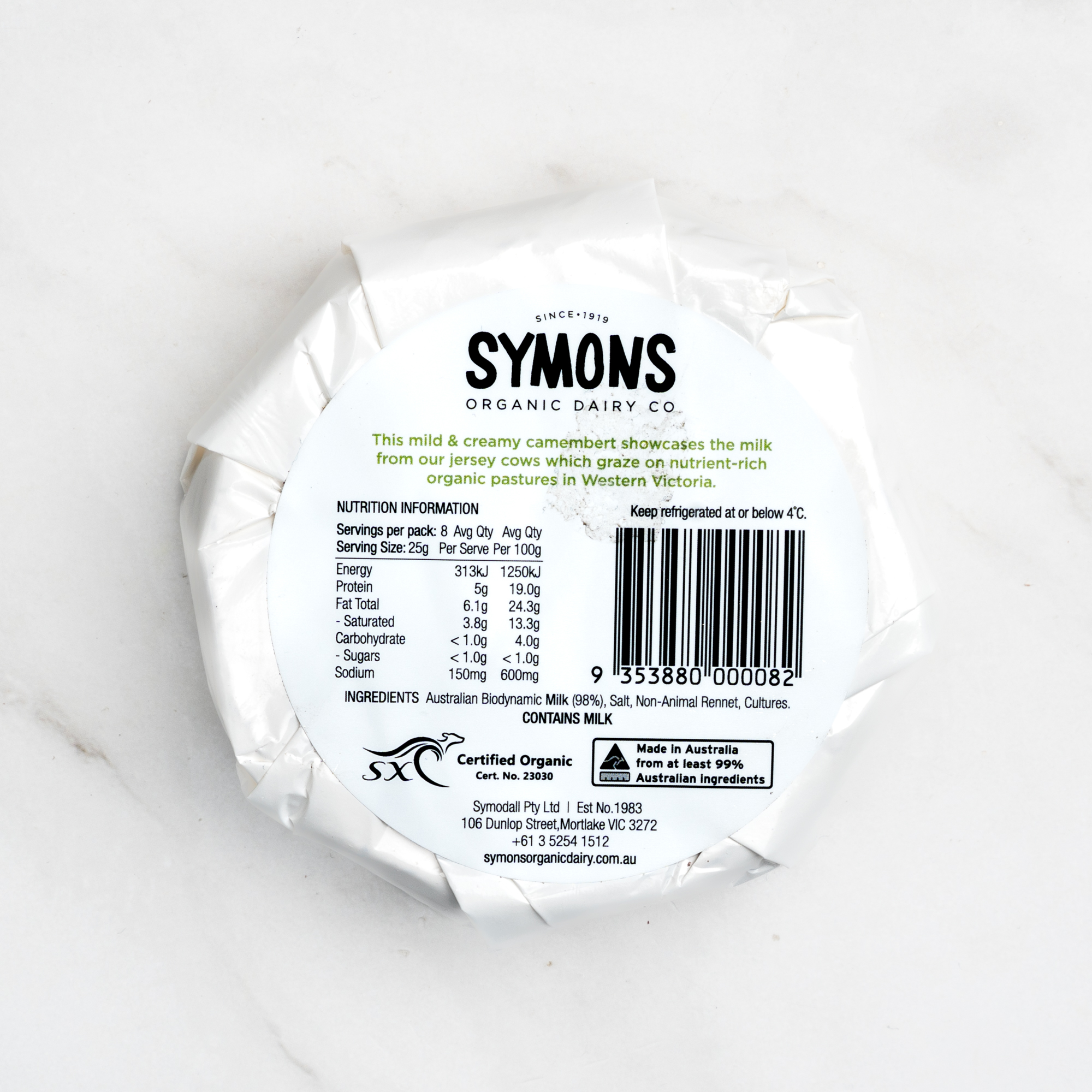 Organic Camembert - Symons