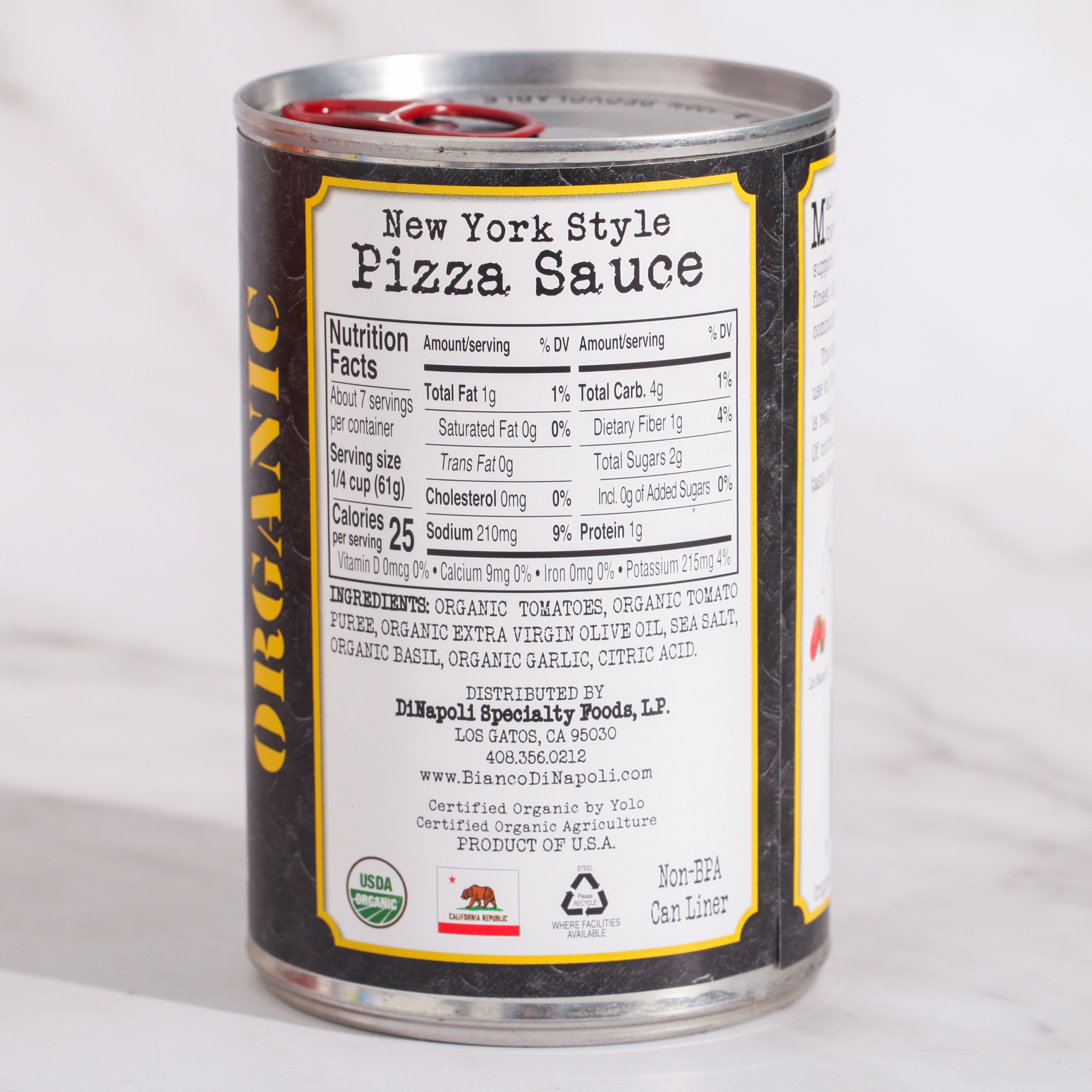 Organic New York Style PIzza Sauce - Bianco Dinapoli