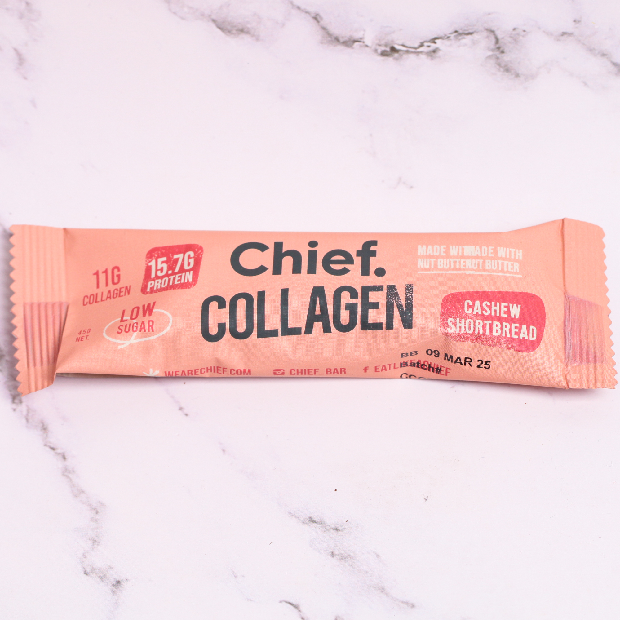 Cashew Shortbread Collagen Protein Bar - Chief