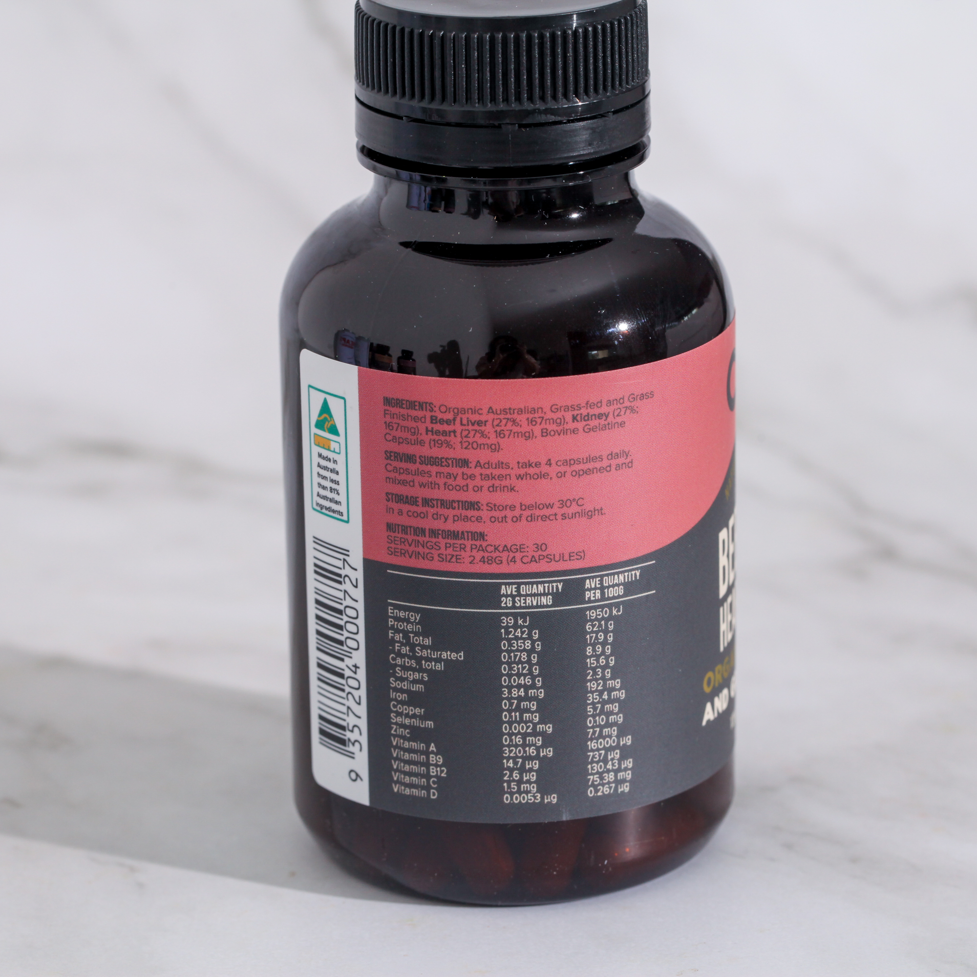 Beef Liver, Heart & Kidney 120 cap - Chief