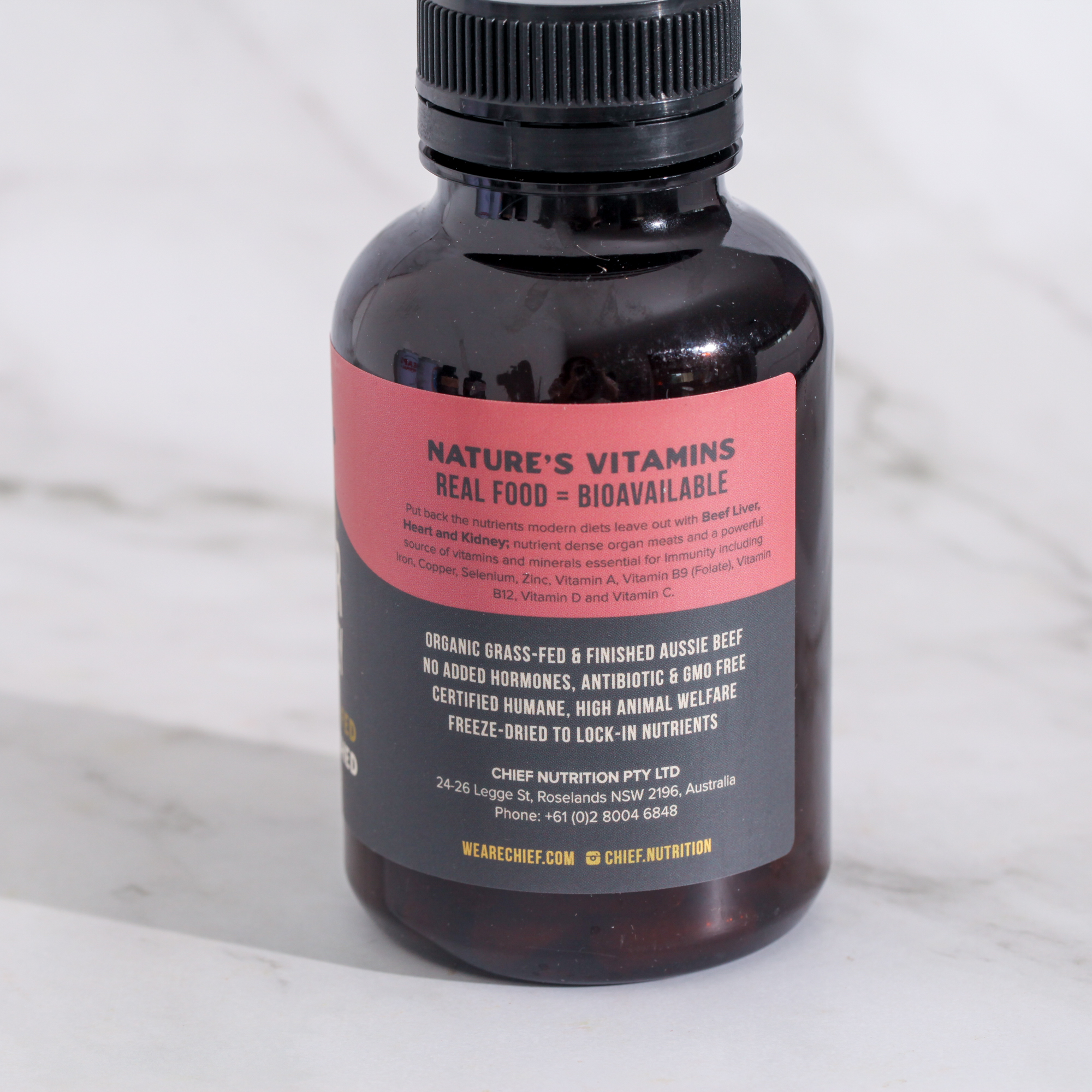 Beef Liver, Heart & Kidney 120 cap - Chief