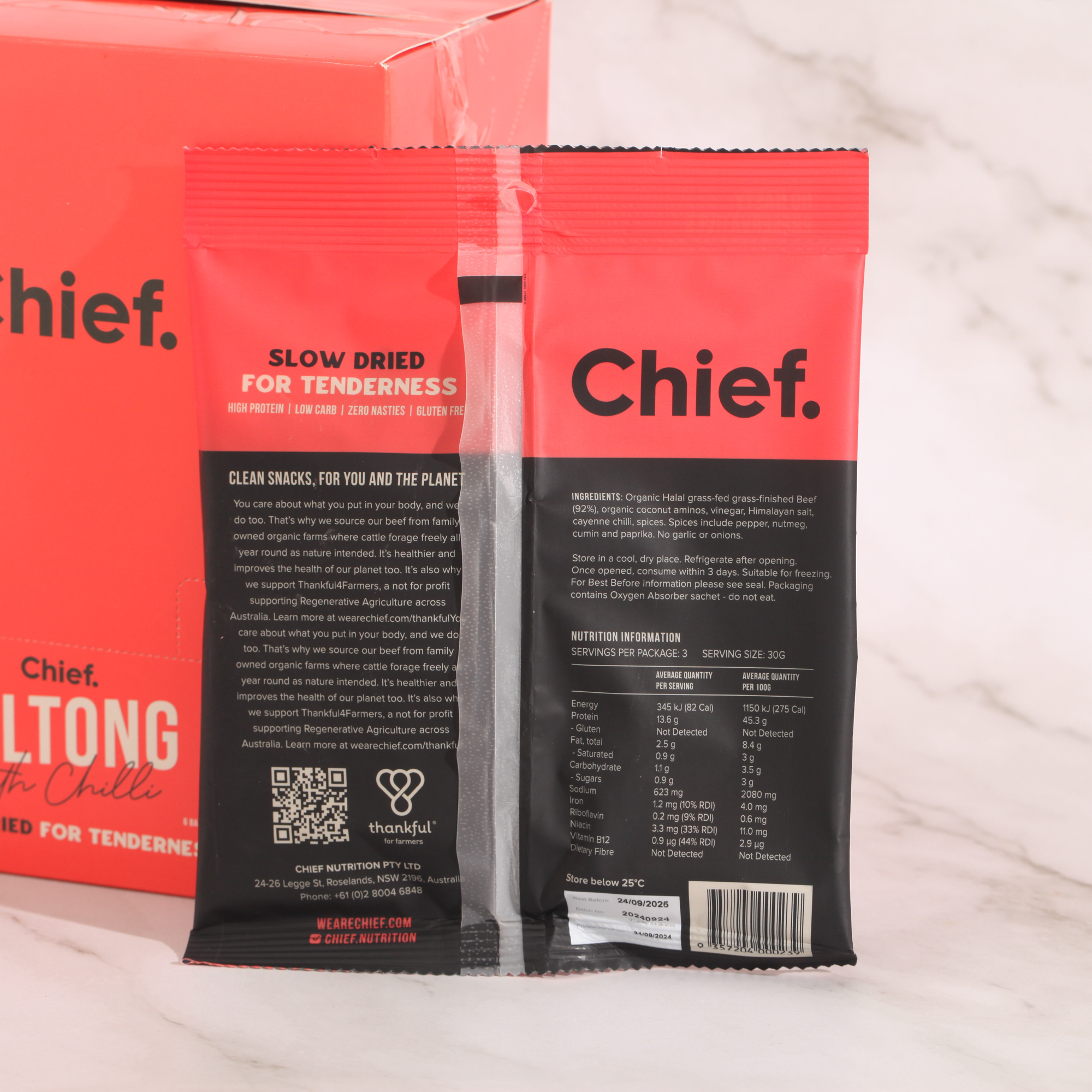 Beef & Chili Biltong 90g - Chief