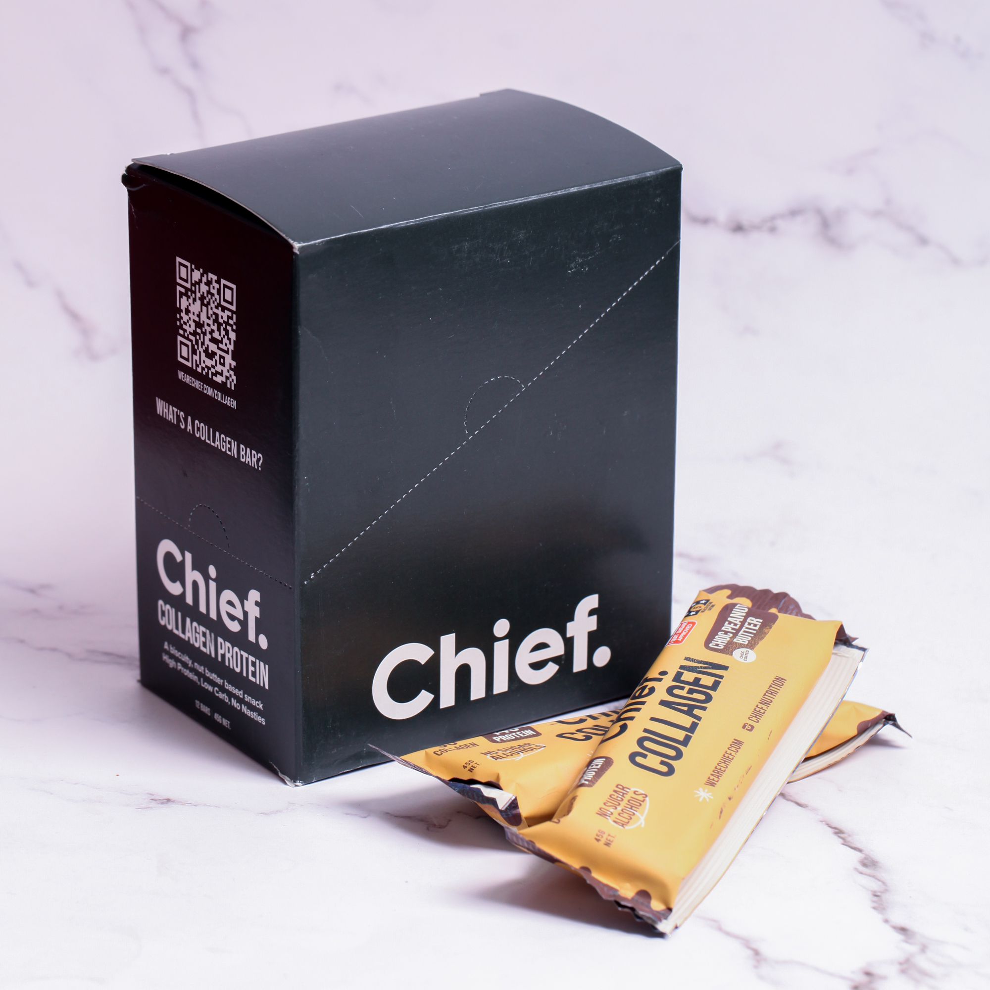 Choc Peanut Butter Collagen Protein Bar - Chief x 12