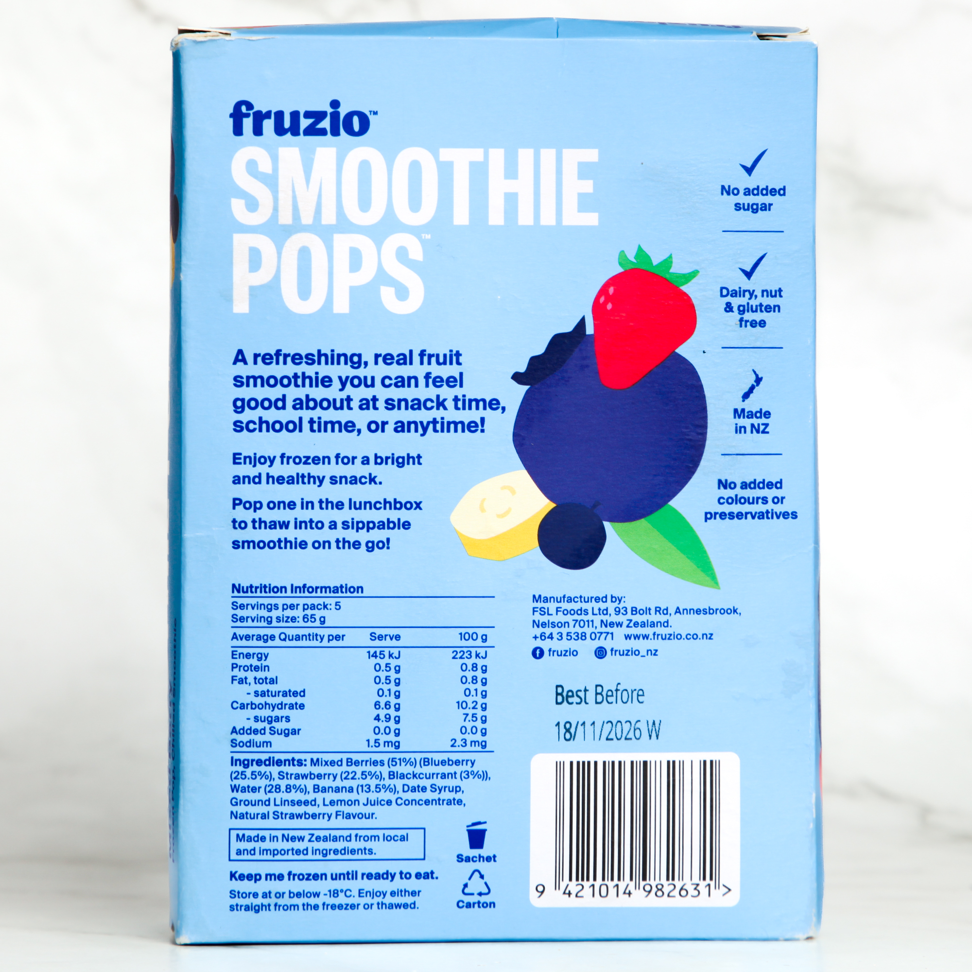 Mixed Berry Smoothie Pops - Fruzio