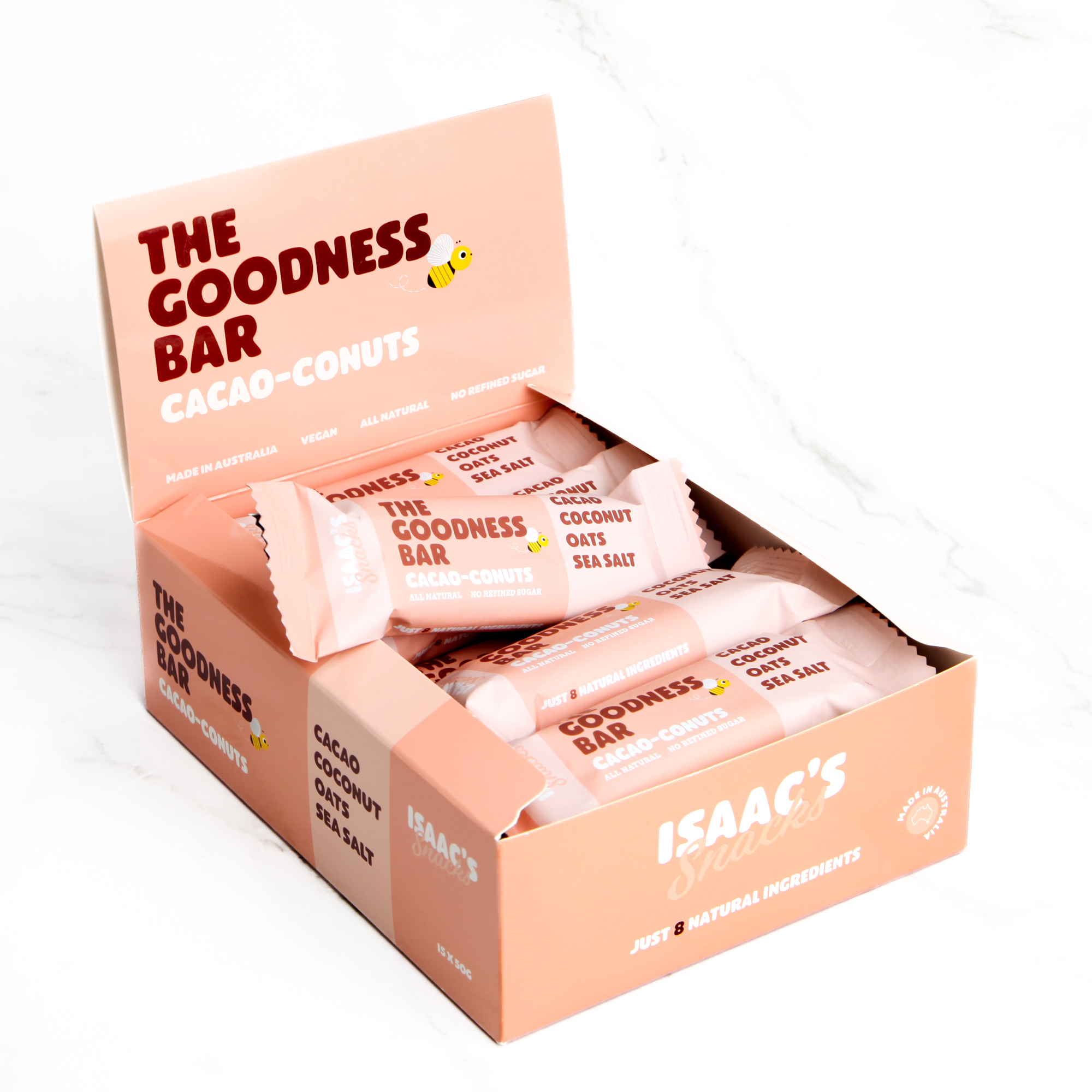 Cacao-conuts Goodness Bar (box of 15) - Isaac's Snacks