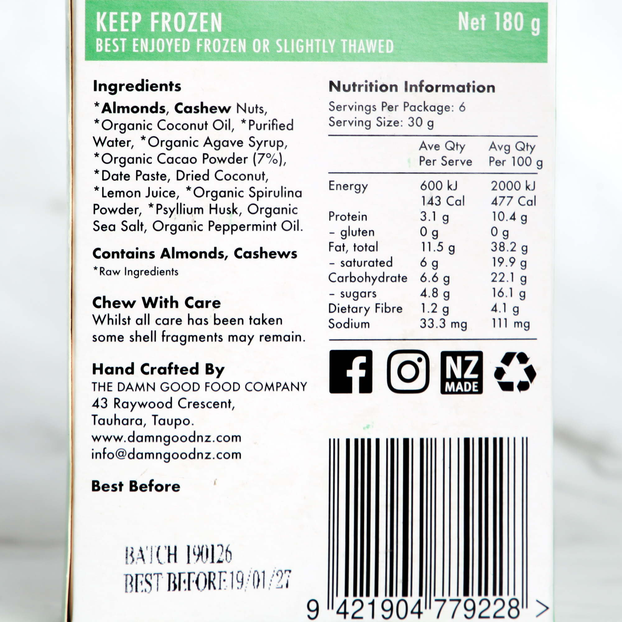 Dessert Slices Mint Chocolate - The Damn Good Food Co