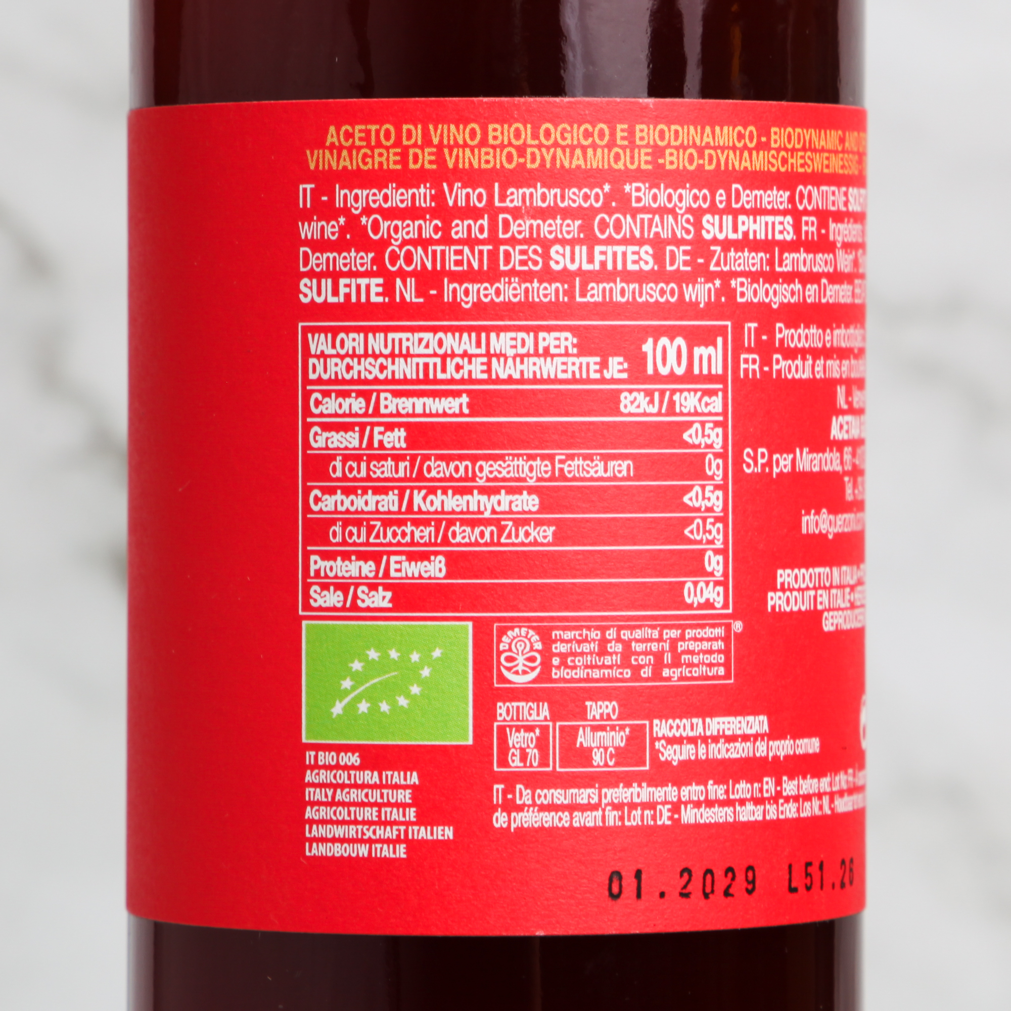 Red wine vinegar (Lambrusco) - Guerzoni