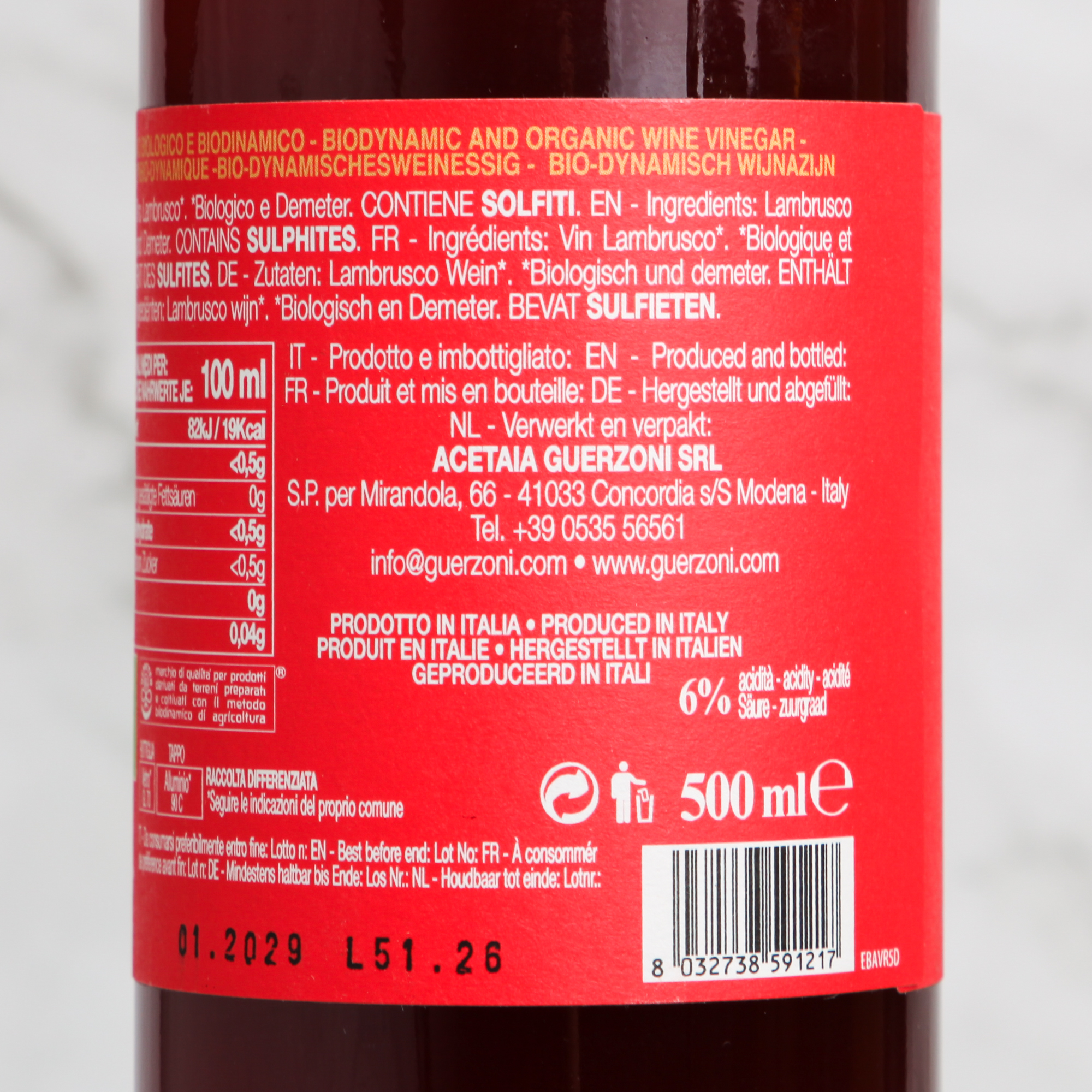 Red wine vinegar (Lambrusco) - Guerzoni
