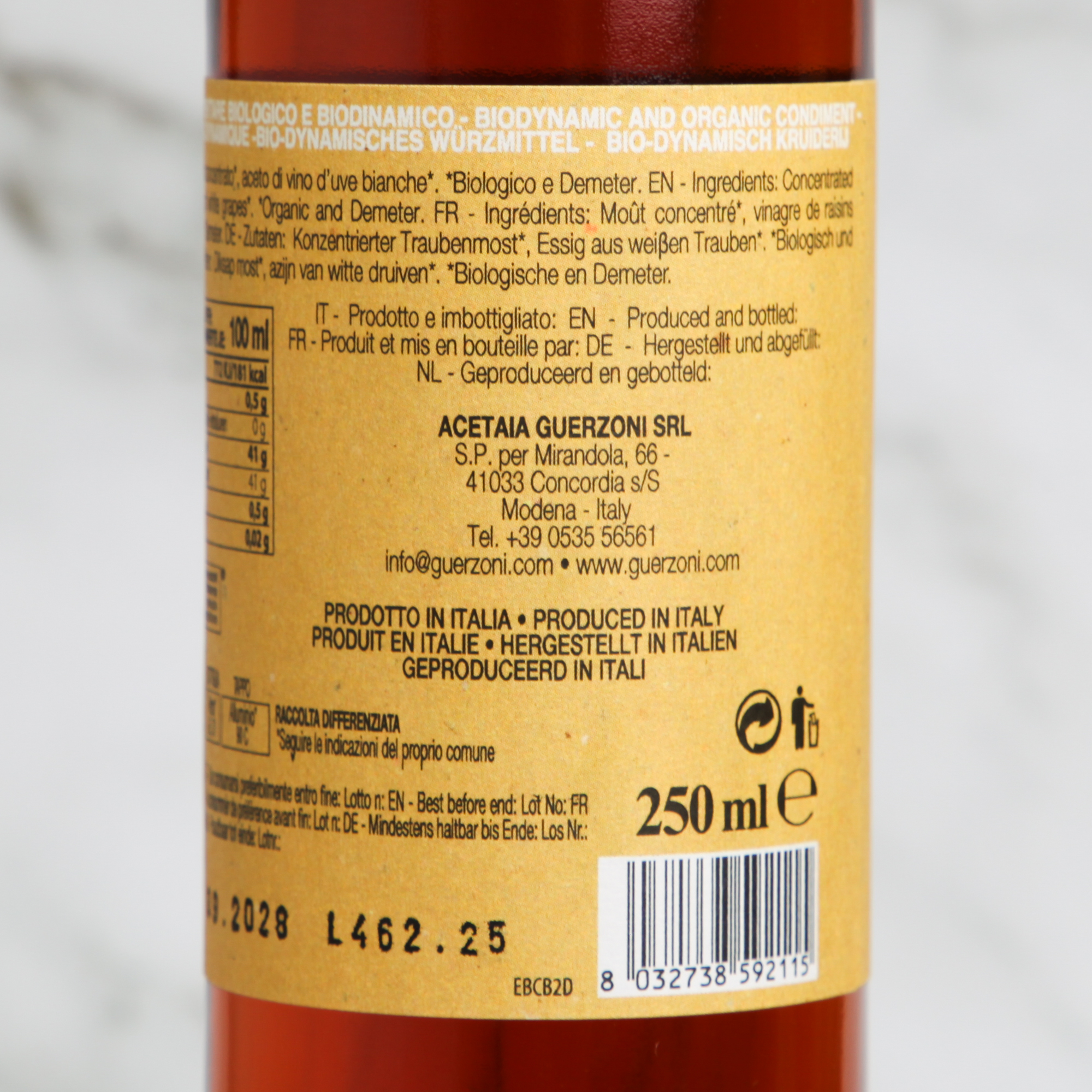 White Balsamic Vinegar Condiment - Guerzoni