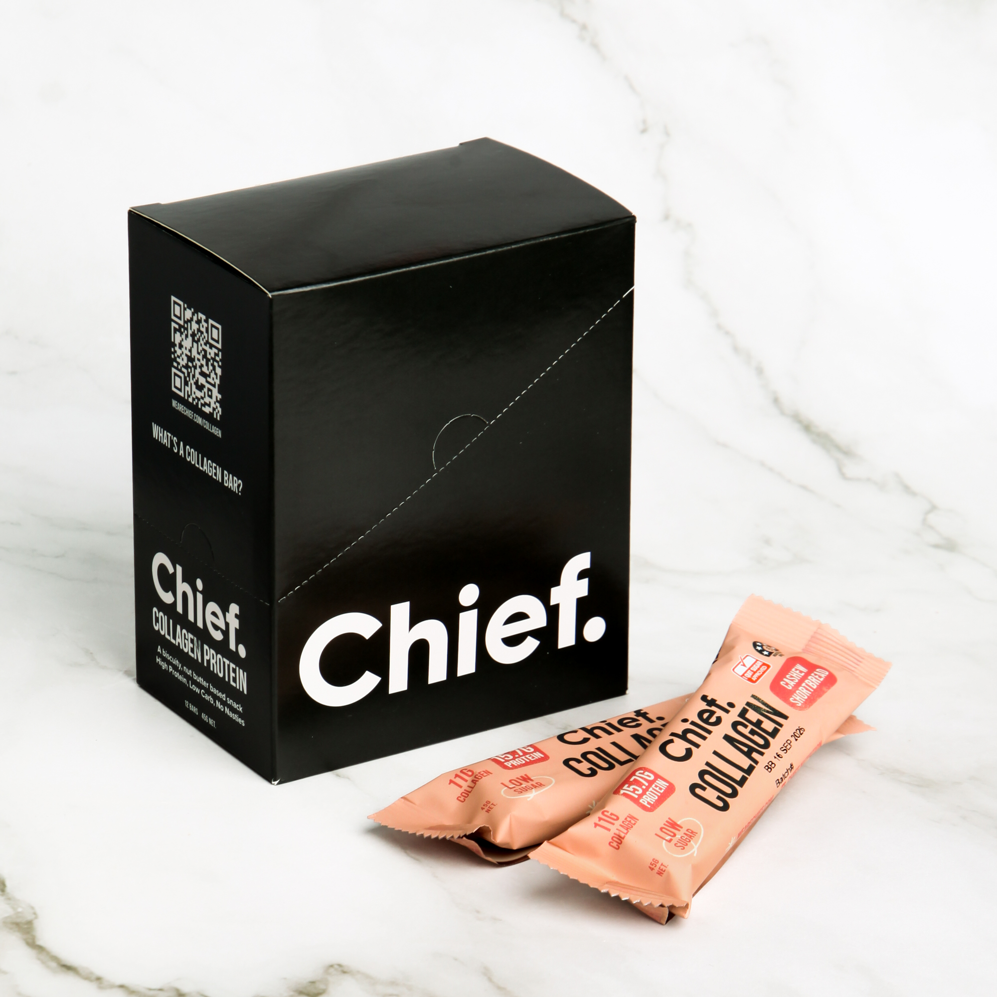 Cashew Shortbread Collagen Protein Bar - Chief x 12