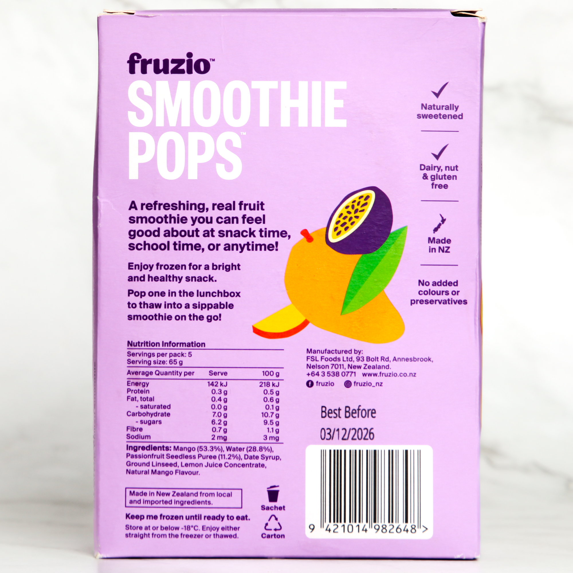 Tropical Mix Smoothie Pops - Fruzio