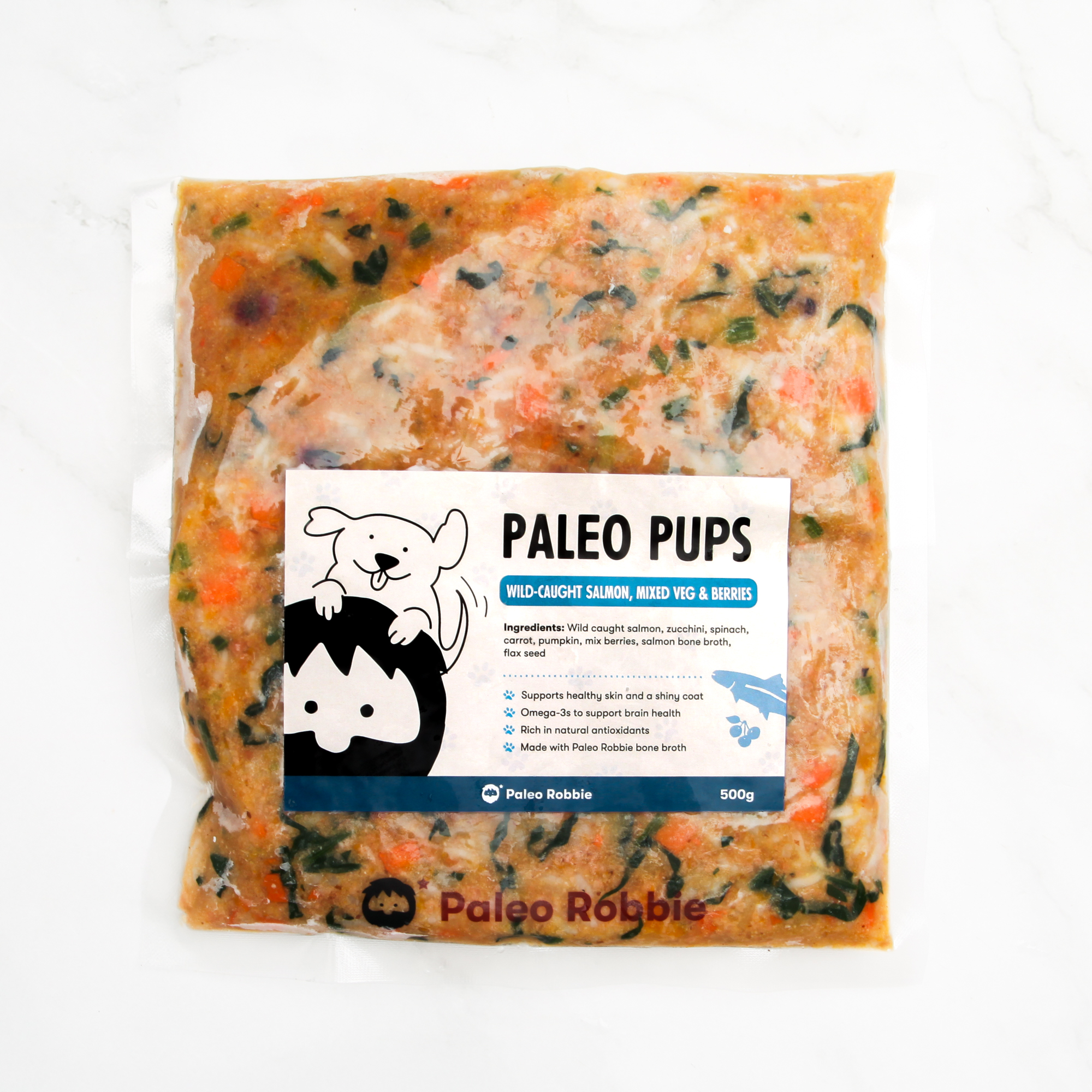Paleo Pups Dog Food - Wild salmon, mixed veg & berries
