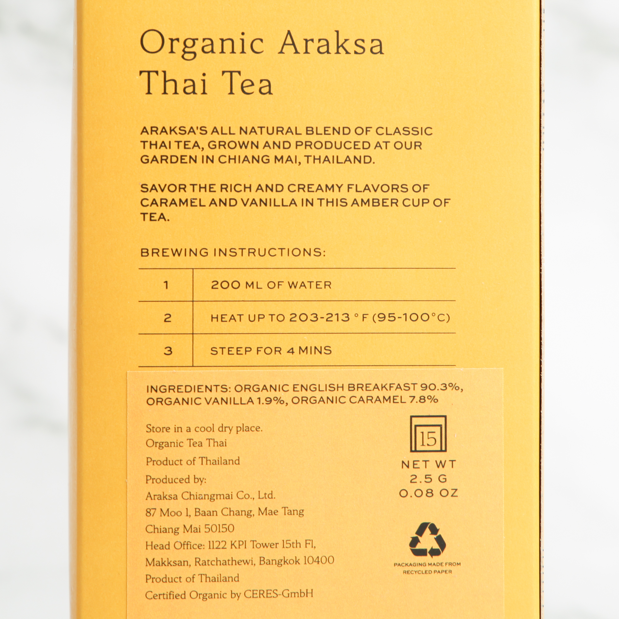 Araksa Tea - Organic Araksa Thai Tea