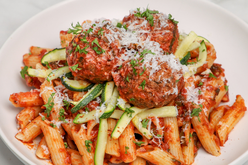 Italian Meatball Pasta in Arrabiata Sauce