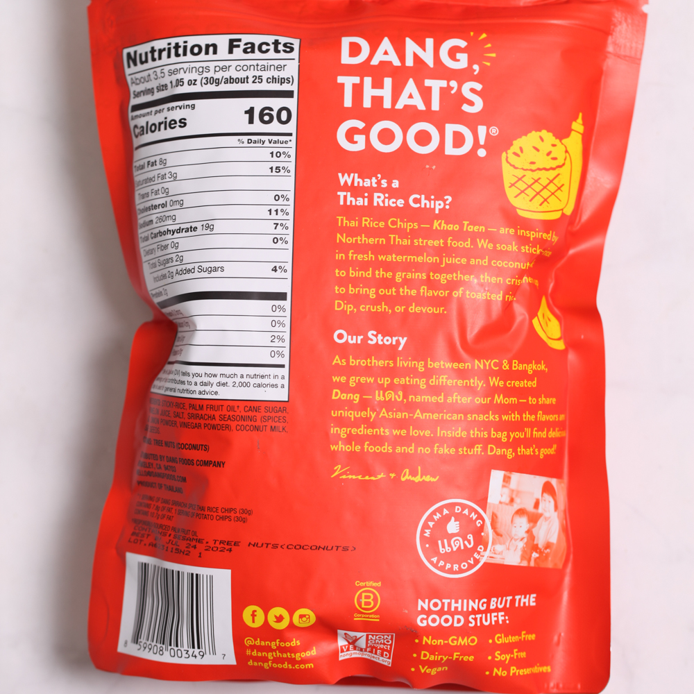 Rice Chips, Sriracha Spice - Dang Foods