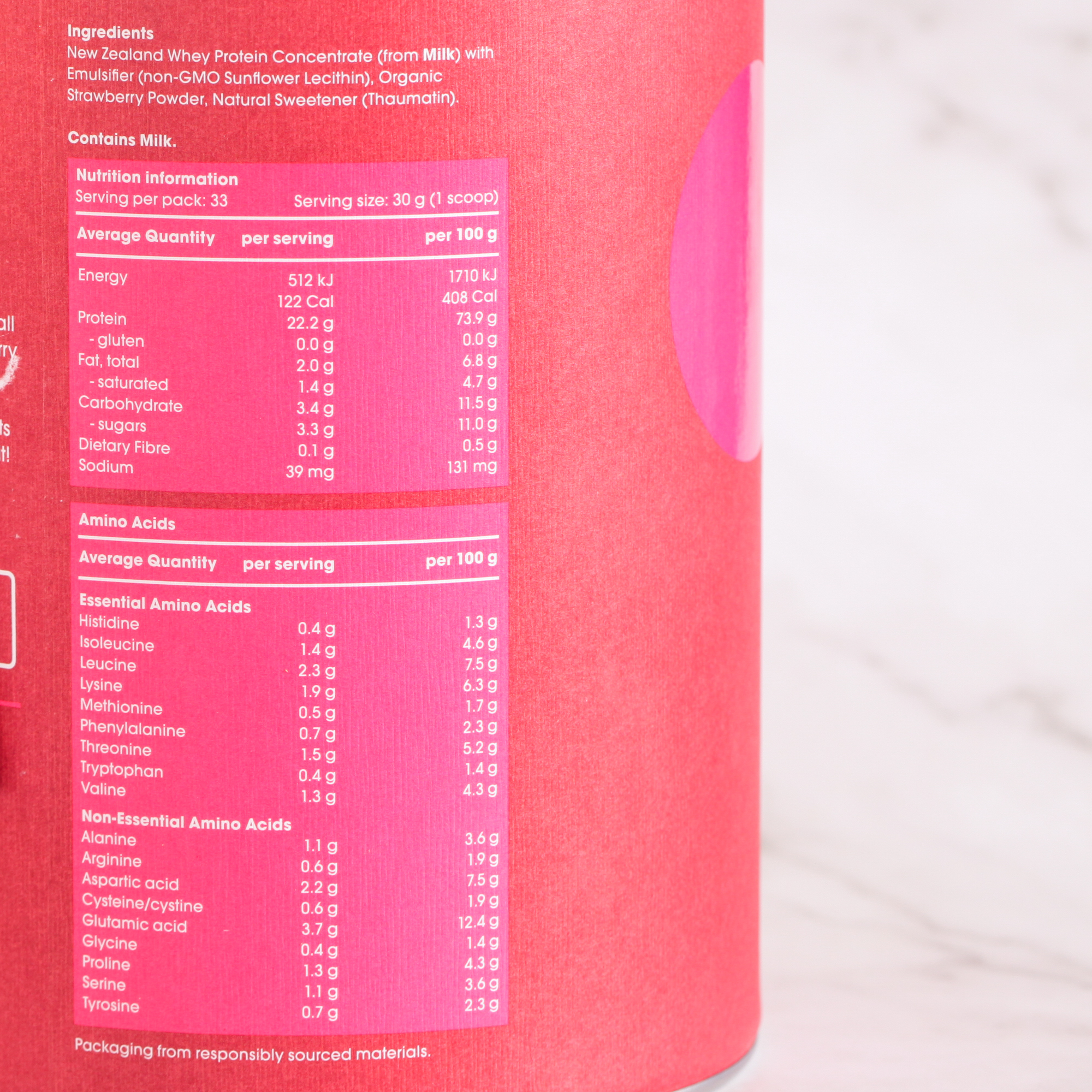 GoGood Grass-fed Whey Protein Powder Strawberry Flavor