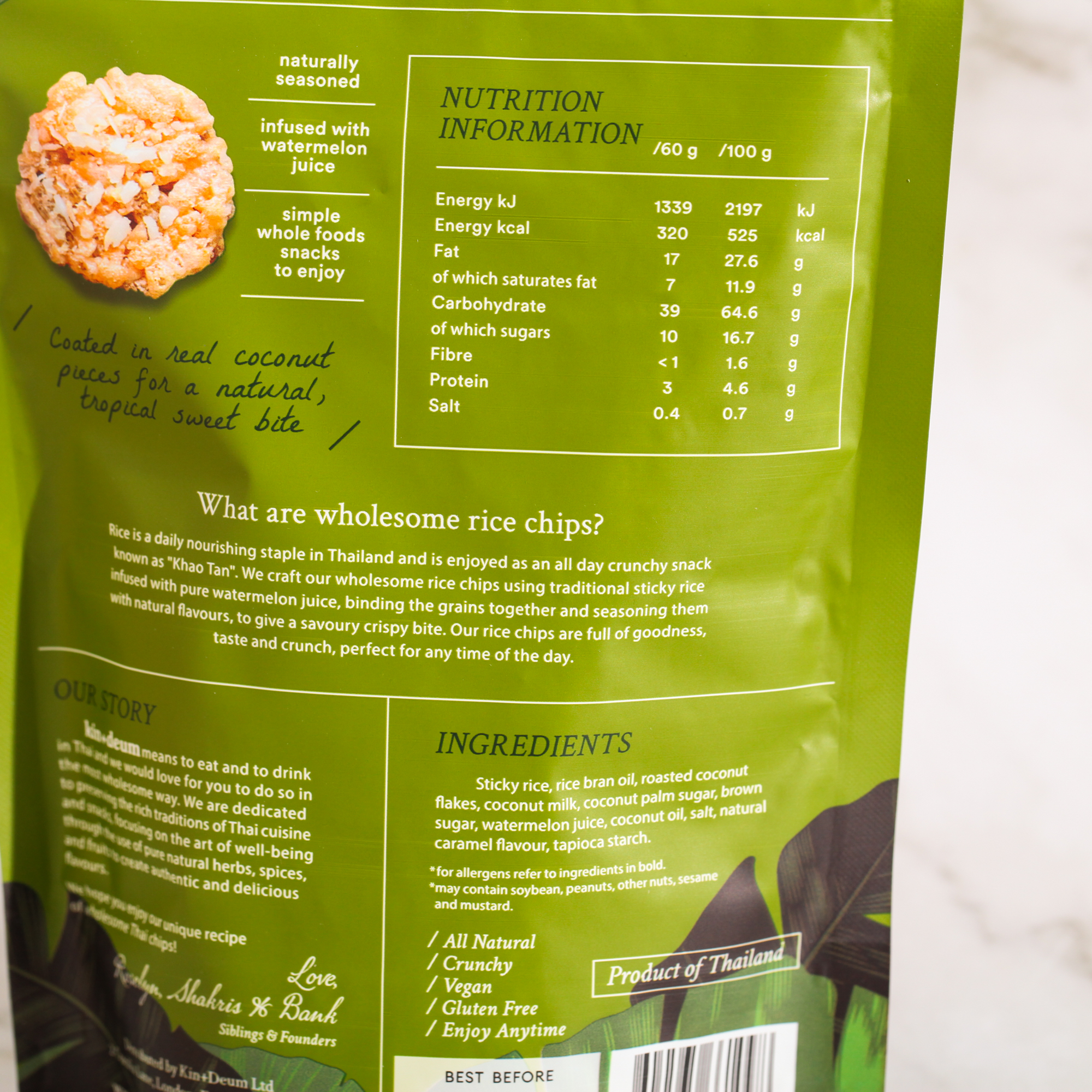 Coconut Rice Chips - kin+deum