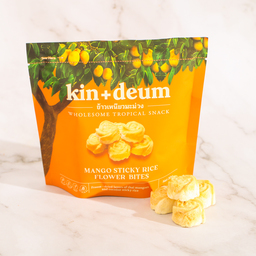 Mango Sticky Rice Flower Bites - kin+deum