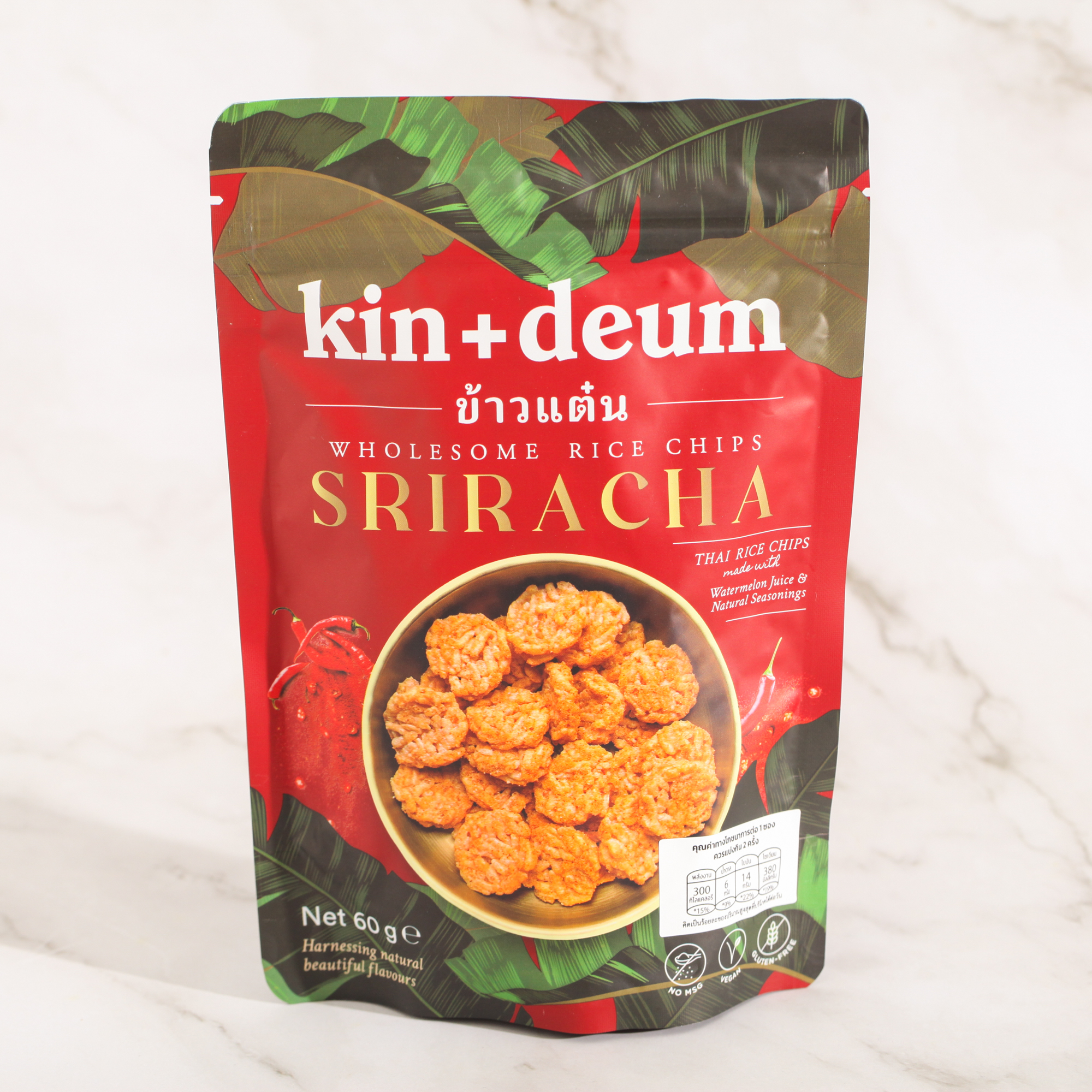 Sriracha Rice Chips - kin+deum
