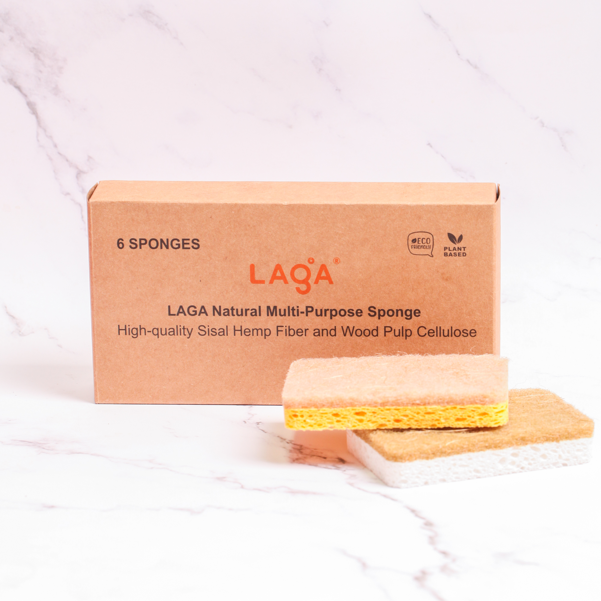 LAGA Natural Sisal Fiber & Wood Pulp Cellulose Dishwash Sponge