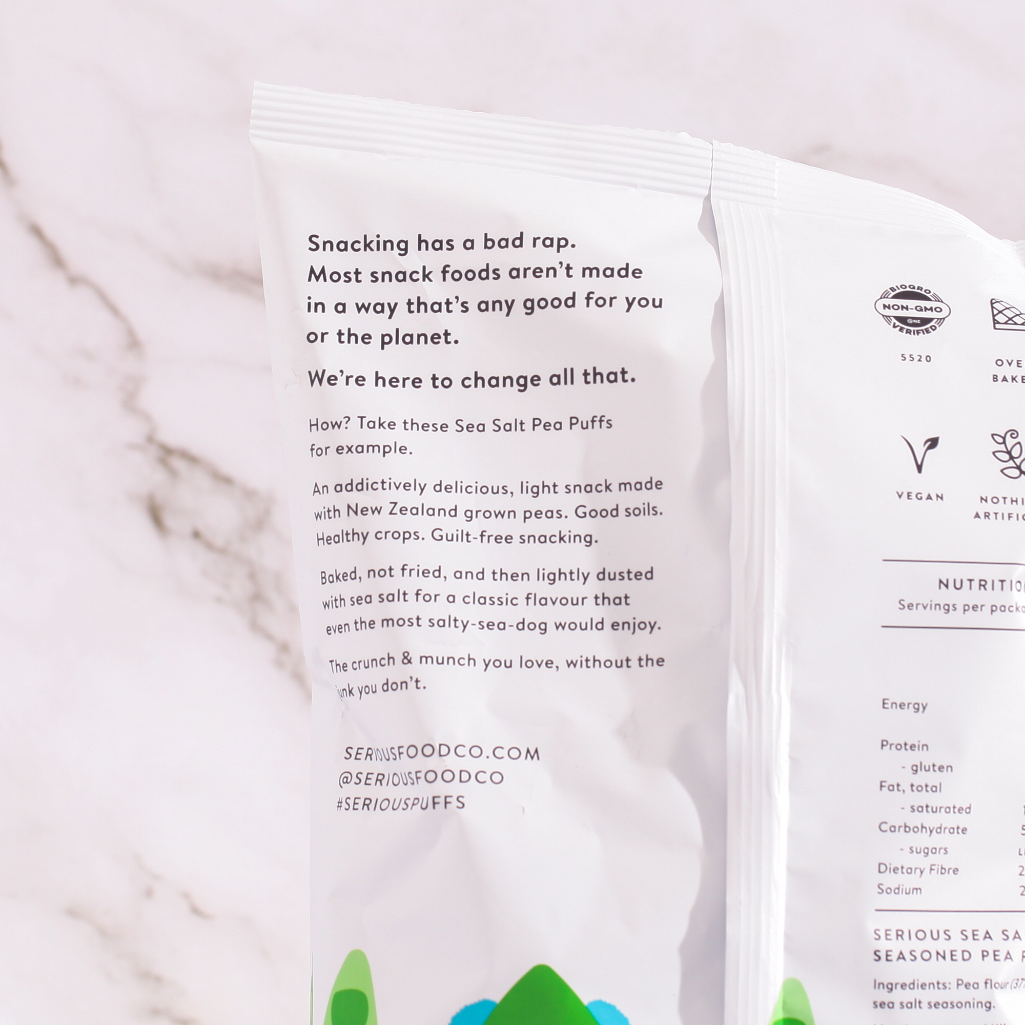 Organic Pea Puffs, Sea Salt - Serious Food Co