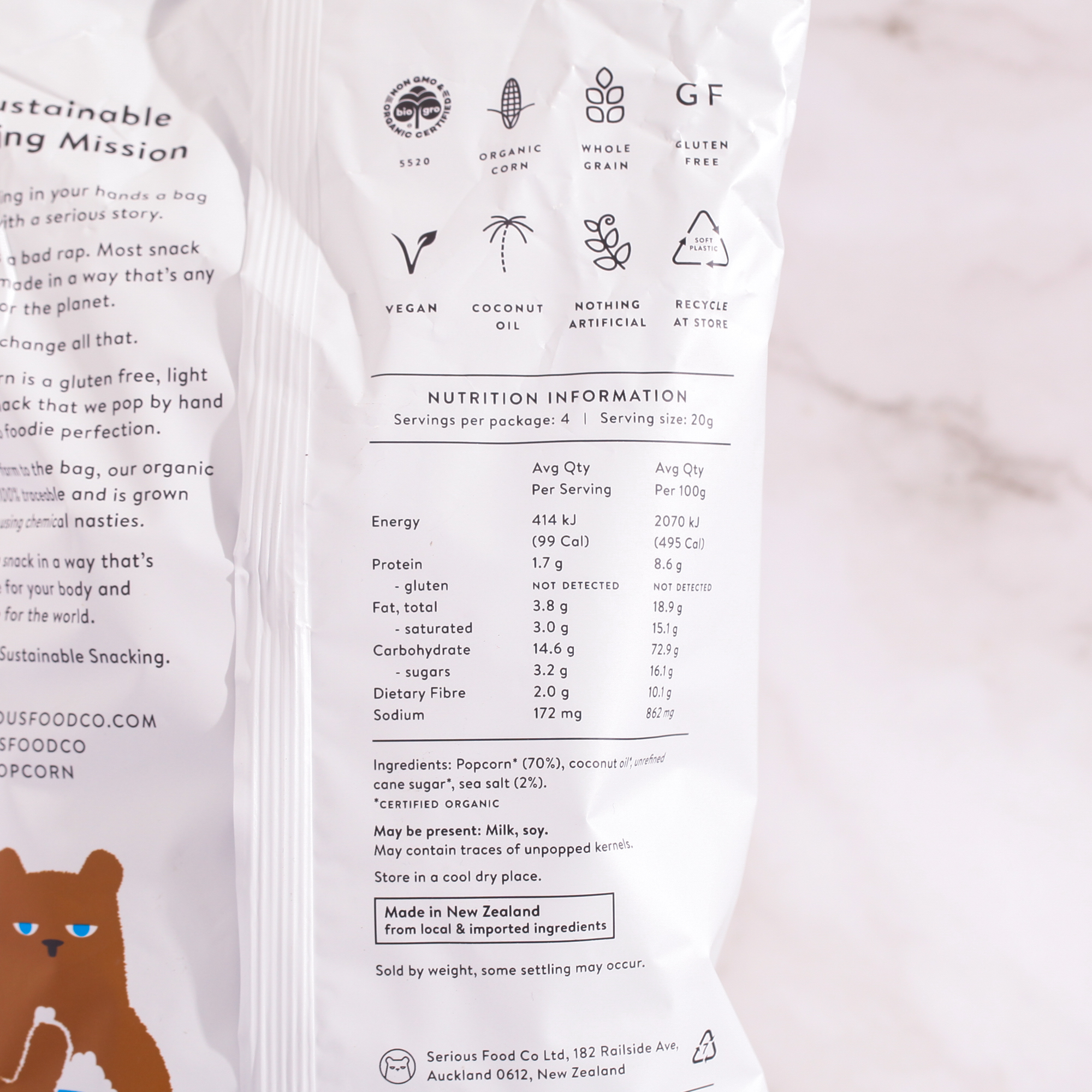 Organic Popcorn, Sweet & Salty - Serious Food Co