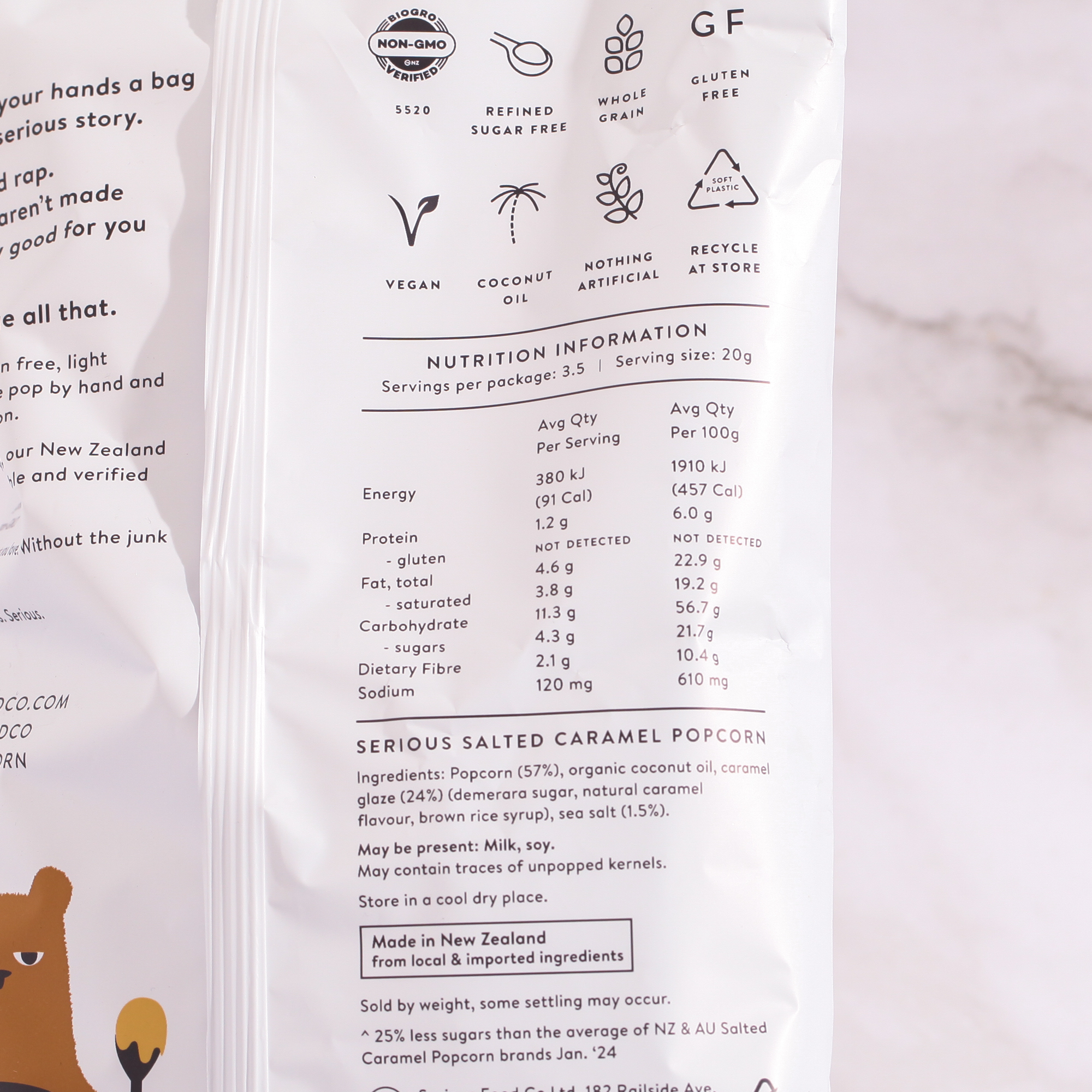 Organic Popcorn, Salted Caramel - Serious Food Co