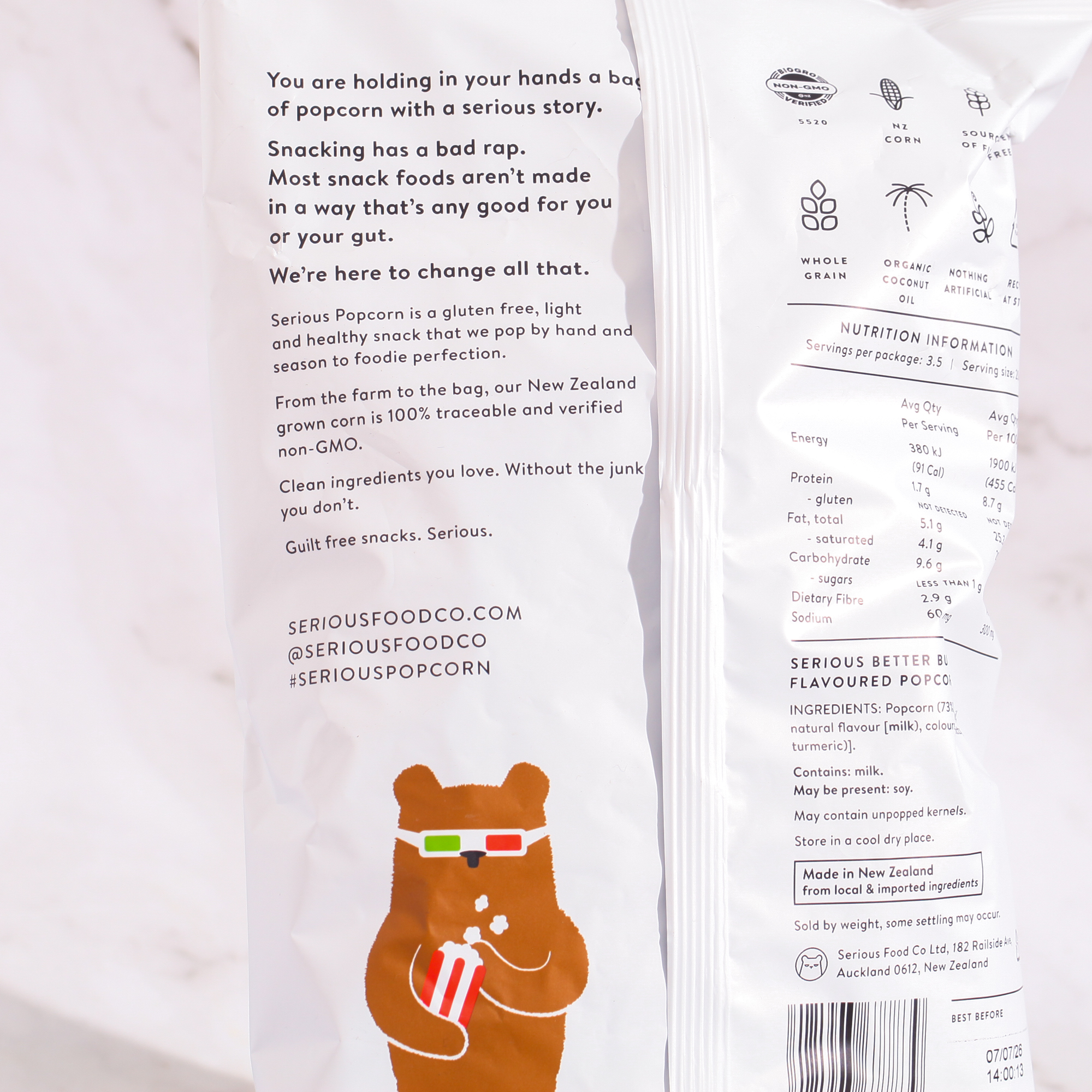 Organic Popcorn, Better Butter - Serious Food Co*