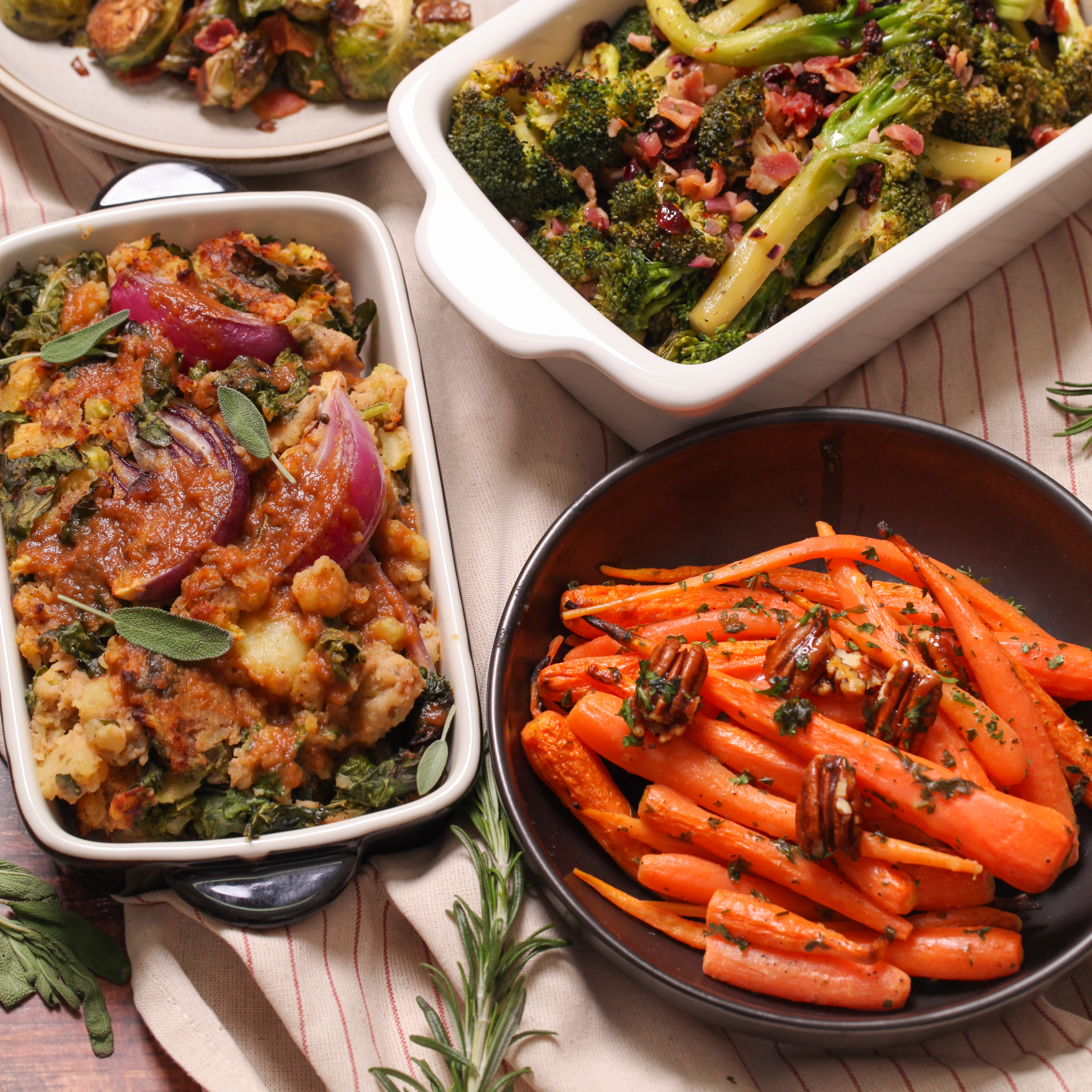 Roast baby carrots with honey butter & pecan