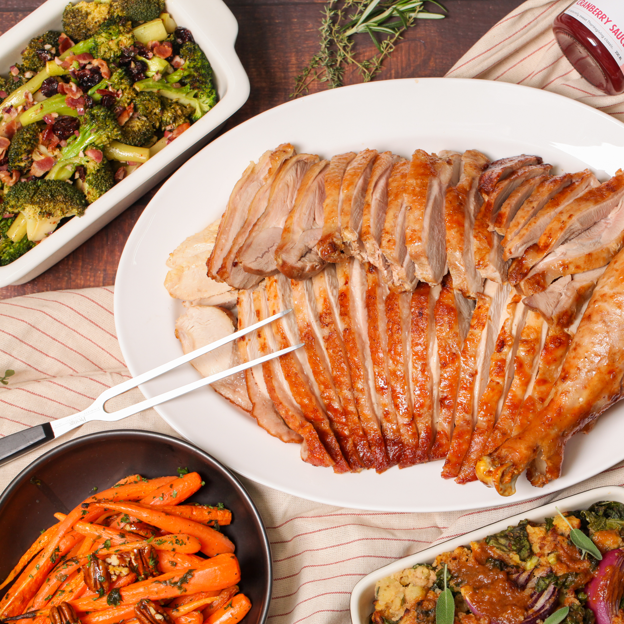 Chili garlic broccolini with bacon and shallot vinaigrette